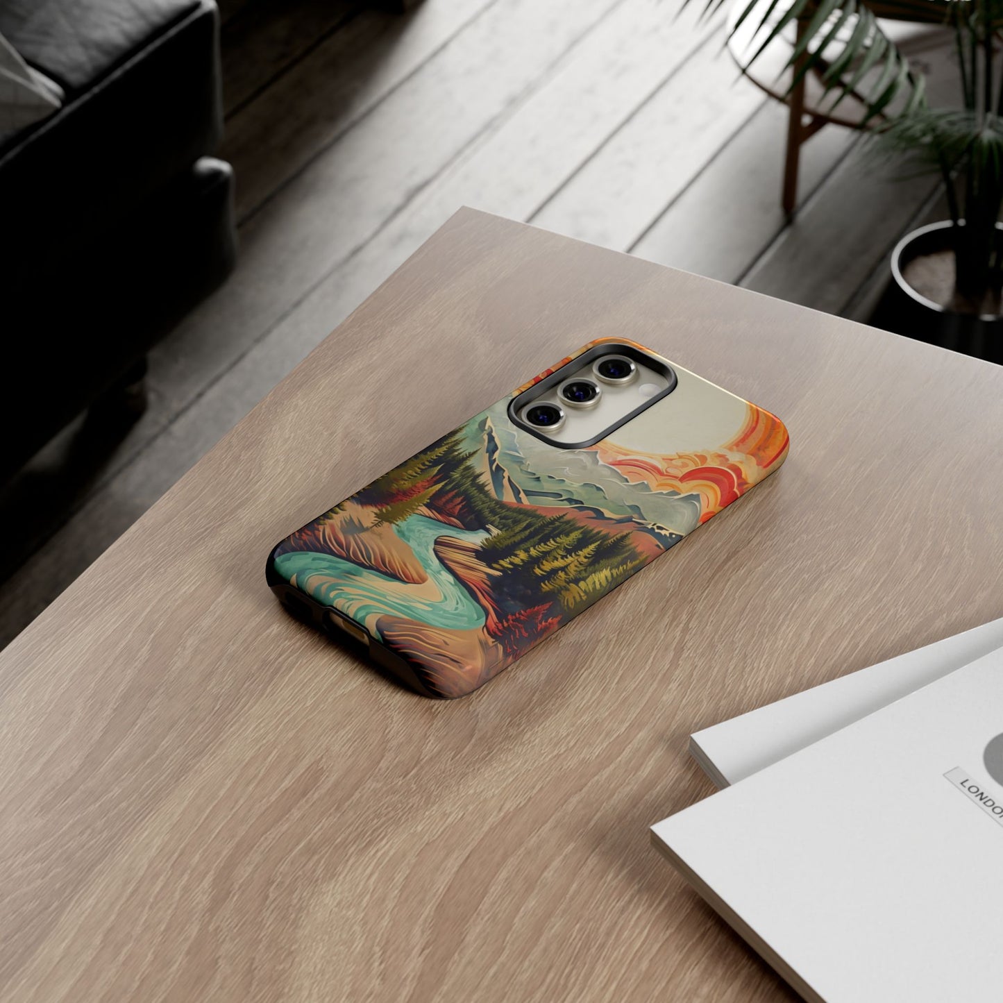 Phone Case Nature – Colorful Mountain Landscape Phone Cover – Artistic Wilderness Design