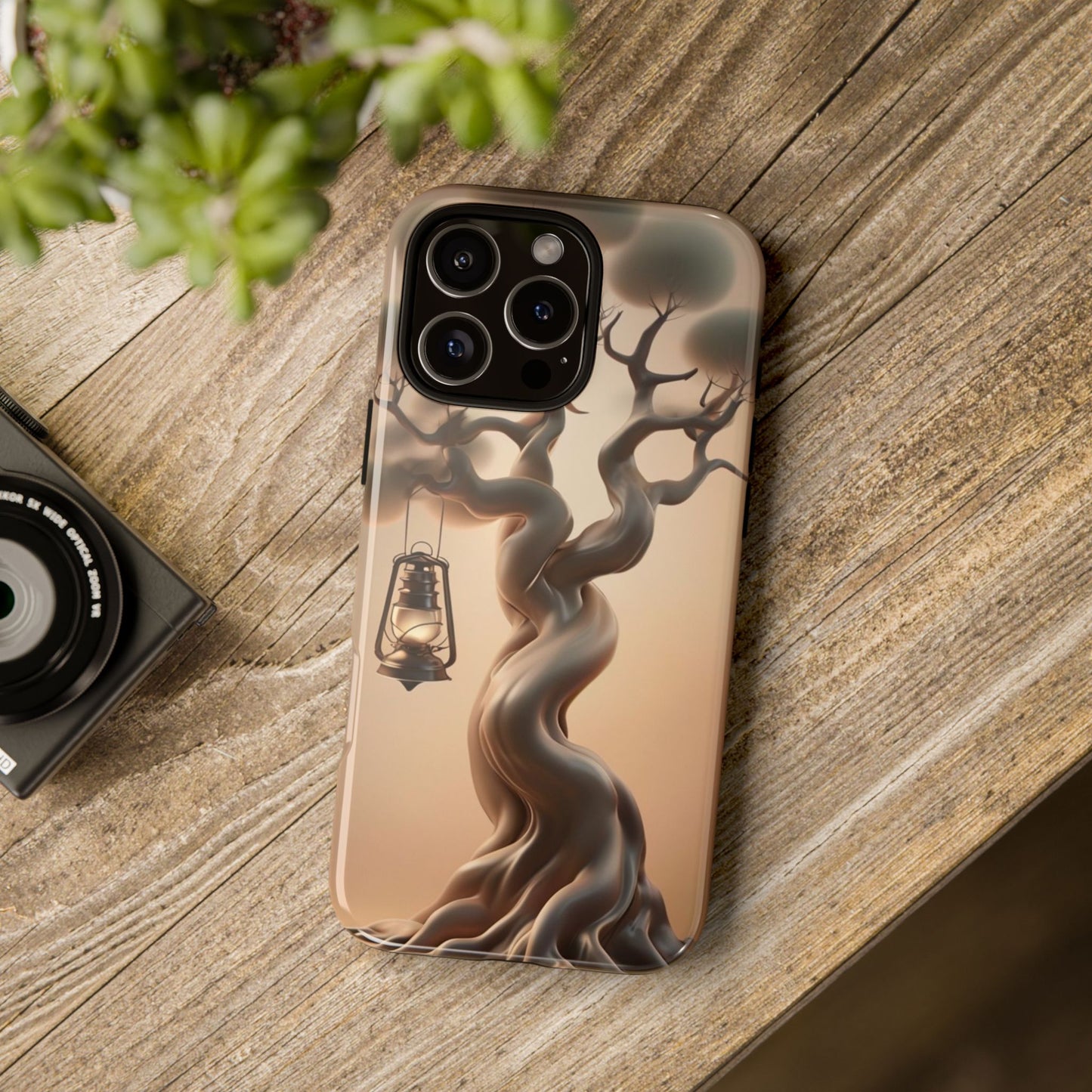 Phone Case Whispers of Hope – Elegant Tree & Lantern - Unique Nature-Inspired Design
