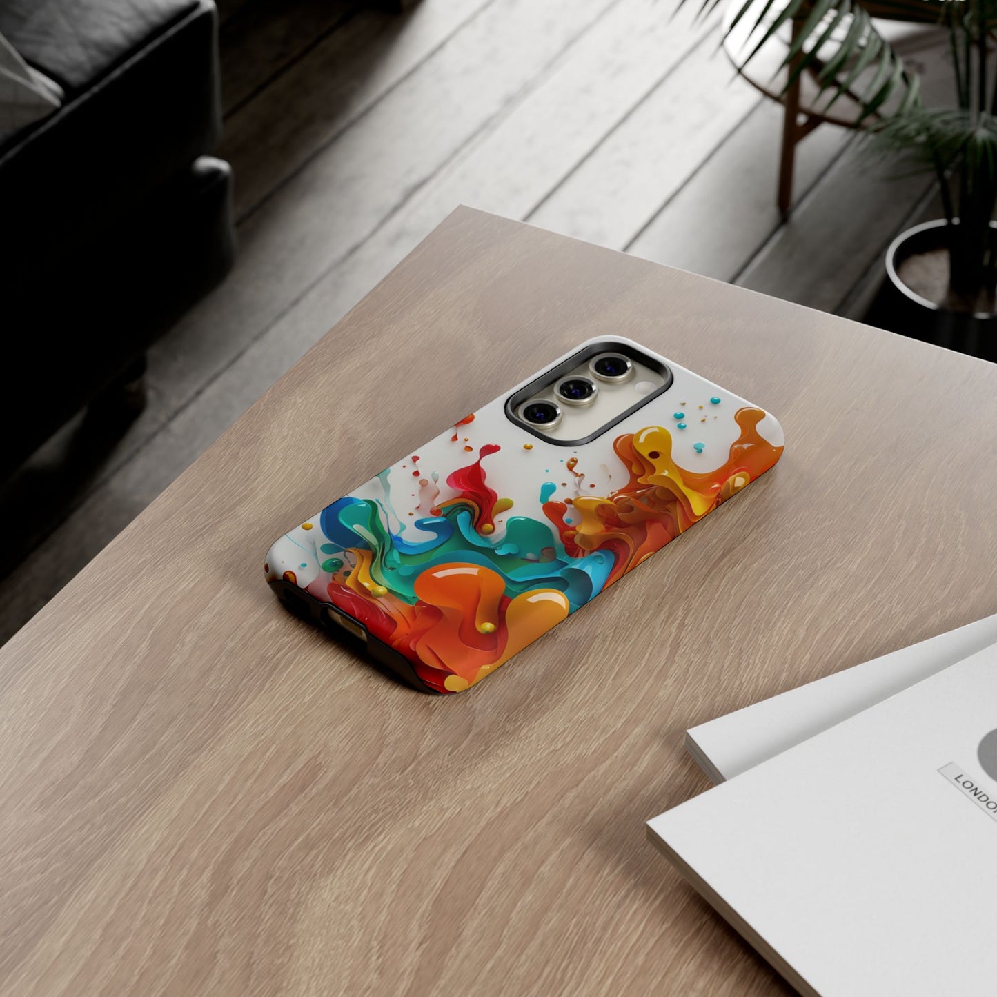 Vibrant Abstract Splash Phone Case – Colorful Artistic Design, Shockproof & Scratch-Resistant