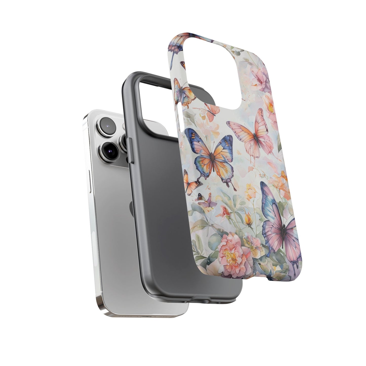 Phone Case Butterfly – Aesthetic Cute Floral Cover - Soft Pastel Butterfly Case