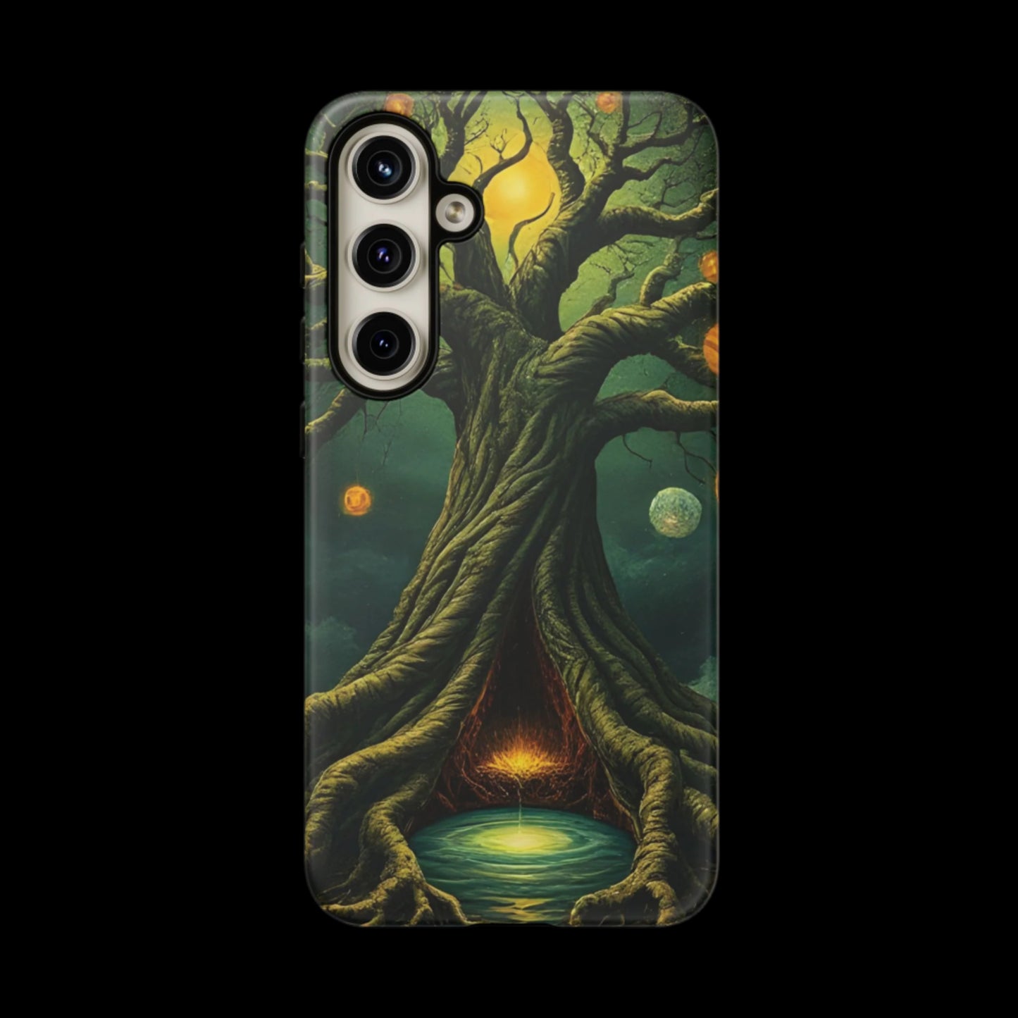 Phone Case Fantasy Tree Universe – Artistic iPhone Cover with Cosmic Design
