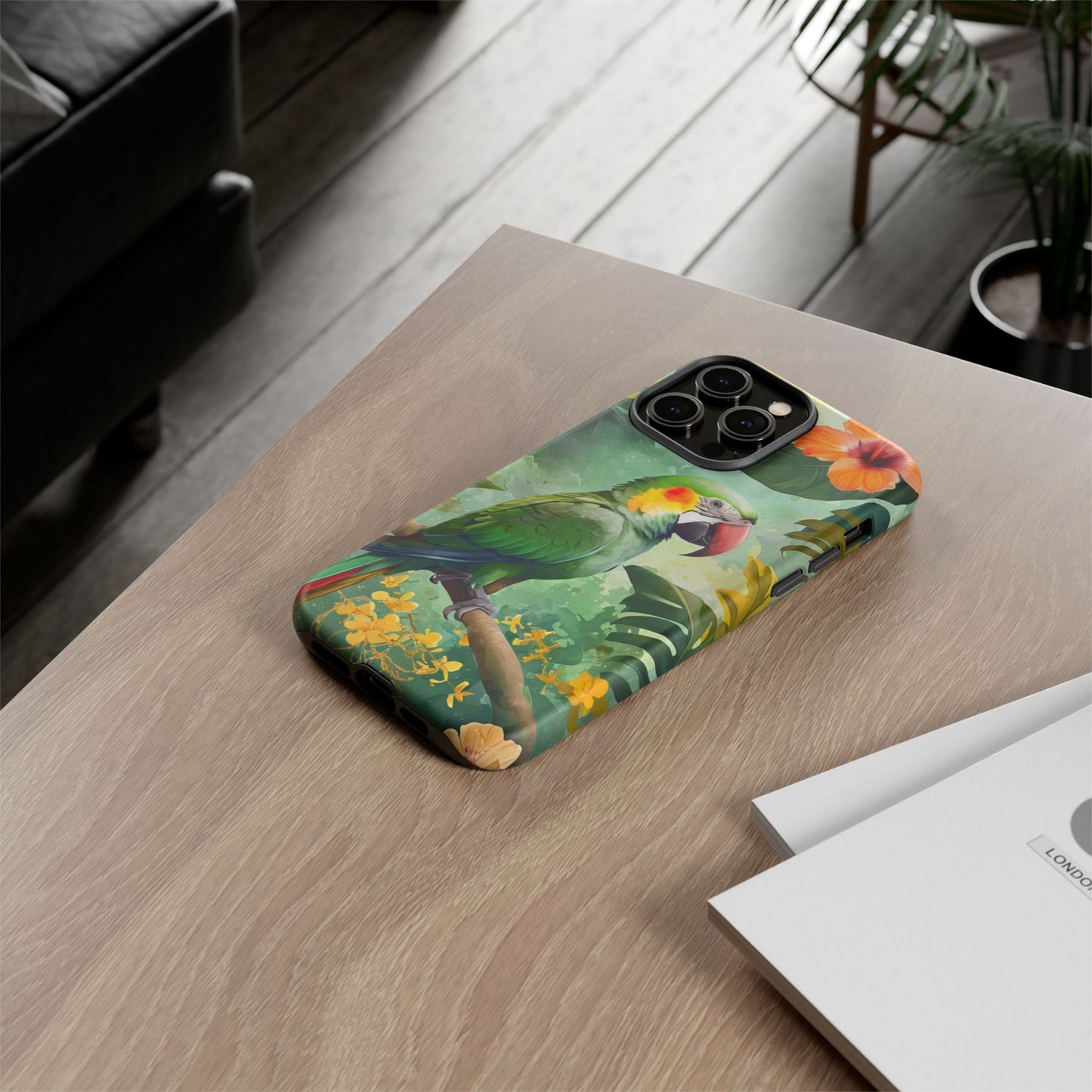 Phone Case Parrot – Vibrant Tropical Bird Art - Dual-Layer Shockproof Protection