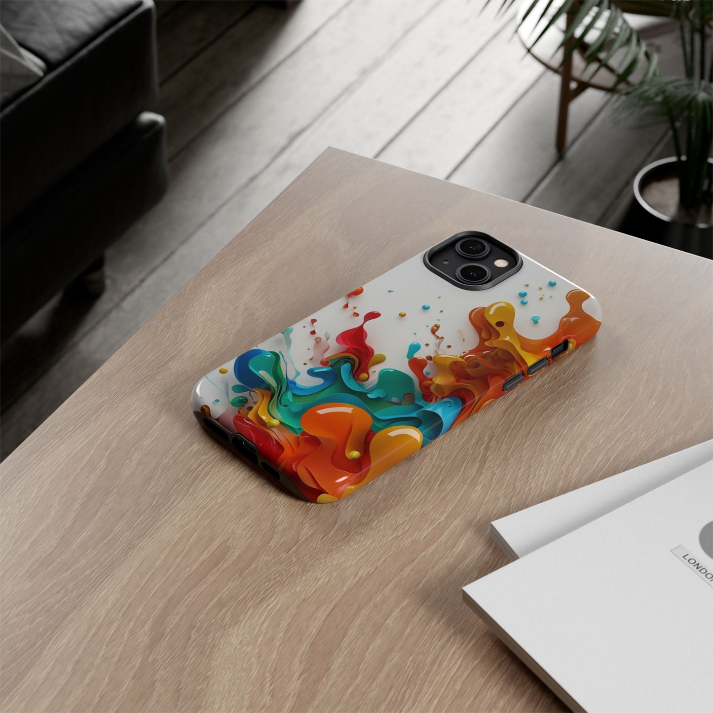 Vibrant Abstract Splash Phone Case – Colorful Artistic Design, Shockproof & Scratch-Resistant