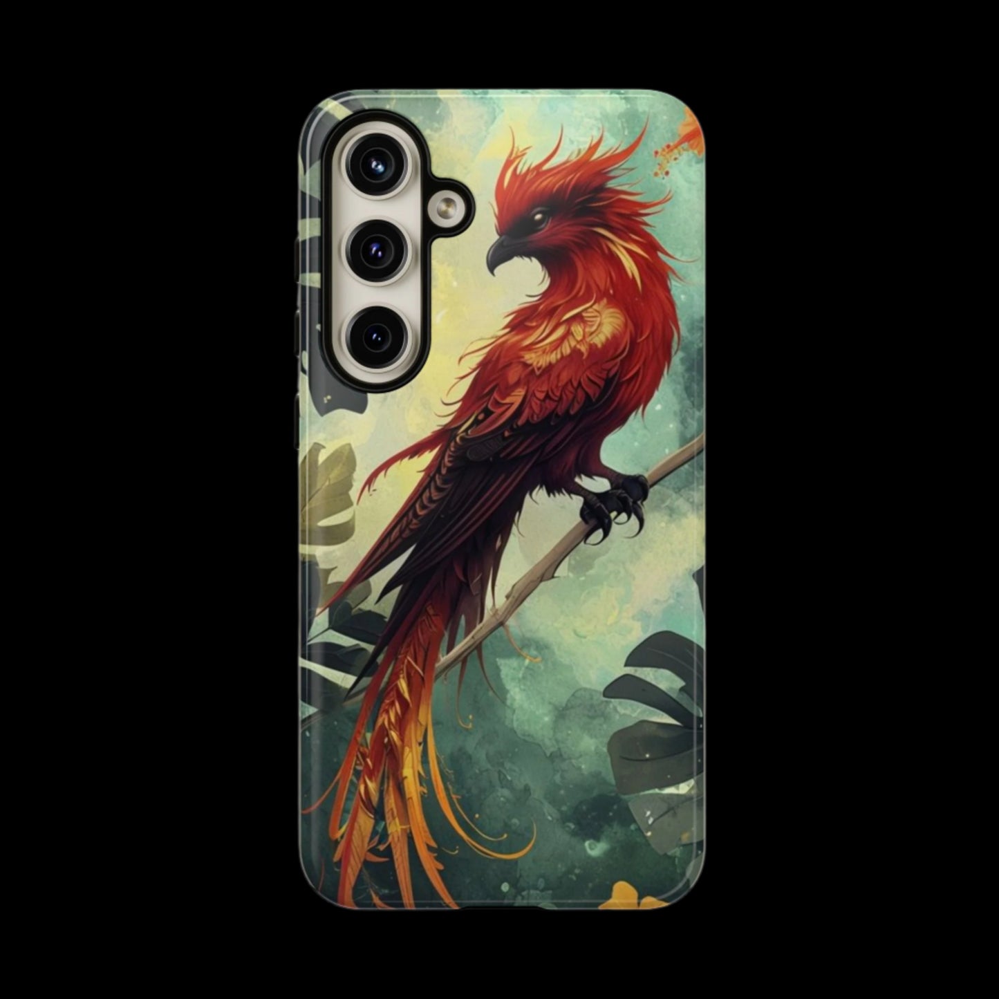 Phone Case Red Phoenix – Mythical Bird Design Symbolizing Rebirth and Strength
