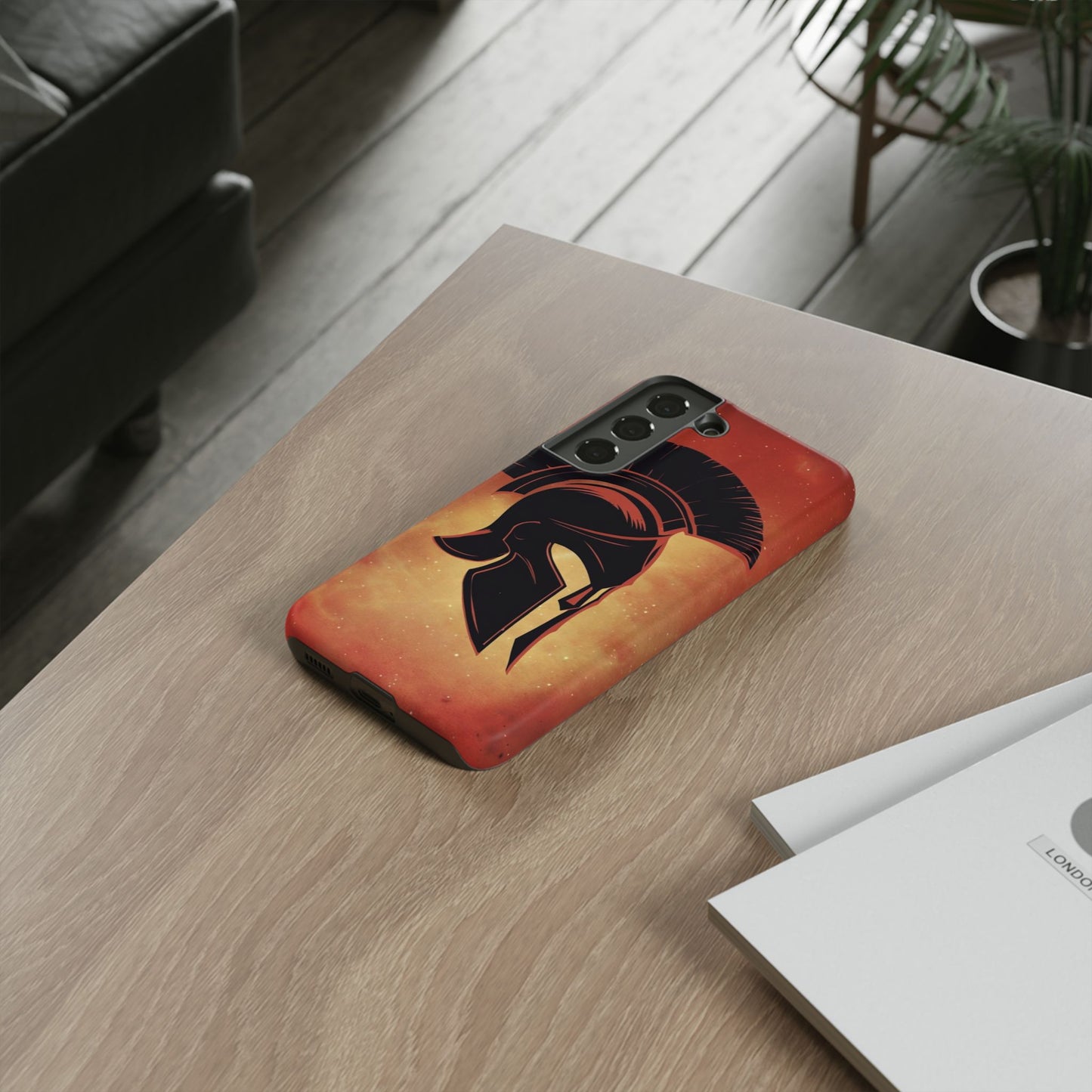Spartan Warrior Phone Case – Durable Protective Cover with Ancient Helmet Design
