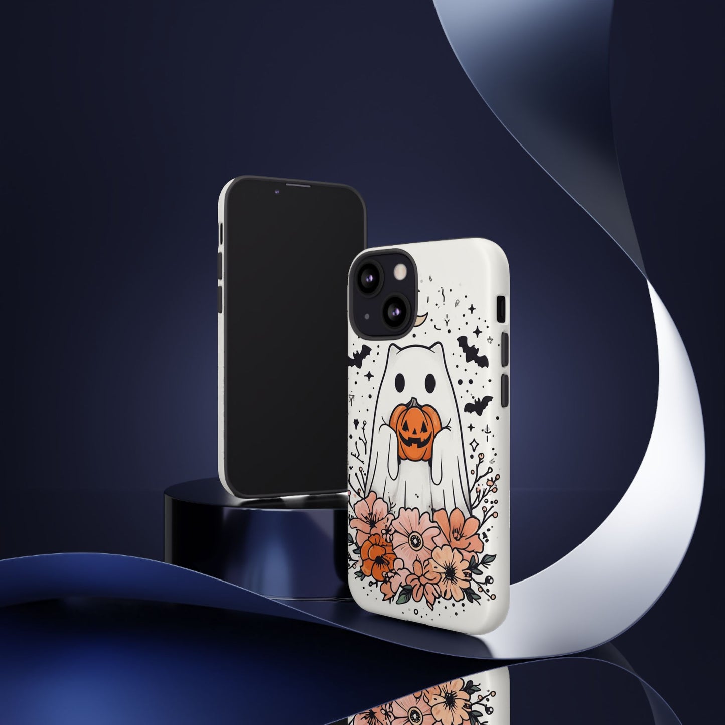 Halloween Phone Case with Ghost and Jack-O'-Lantern Design for Spooky Festive Style