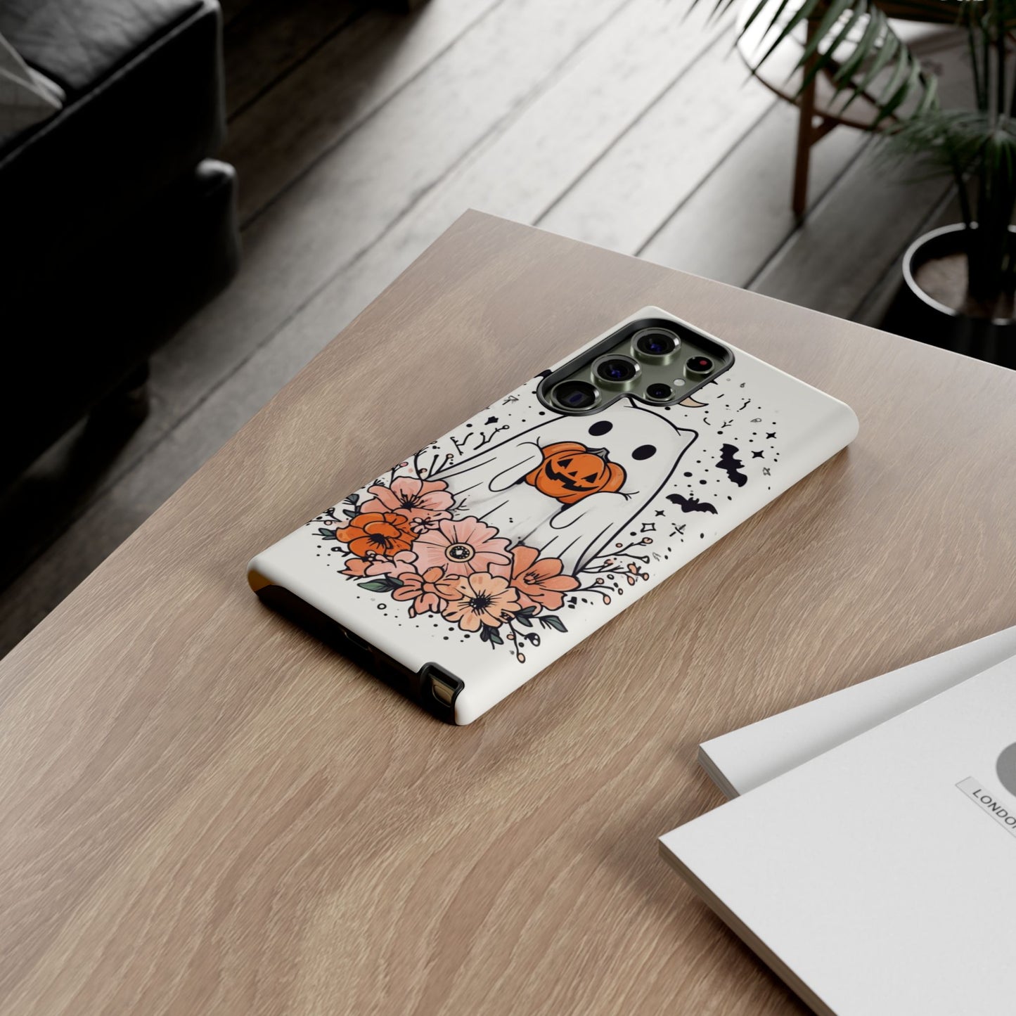 Halloween Phone Case with Ghost and Jack-O'-Lantern Design for Spooky Festive Style