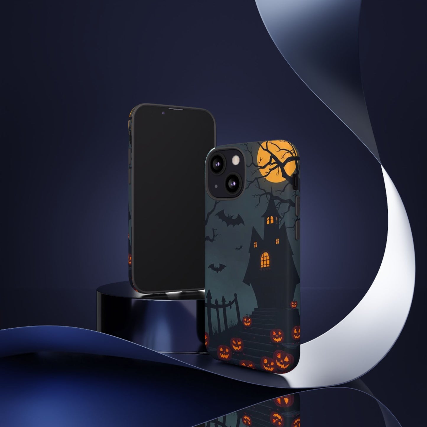 Halloween Haunted House & Jack-o'-Lantern Phone Case – Spooky Fall Phone Accessory