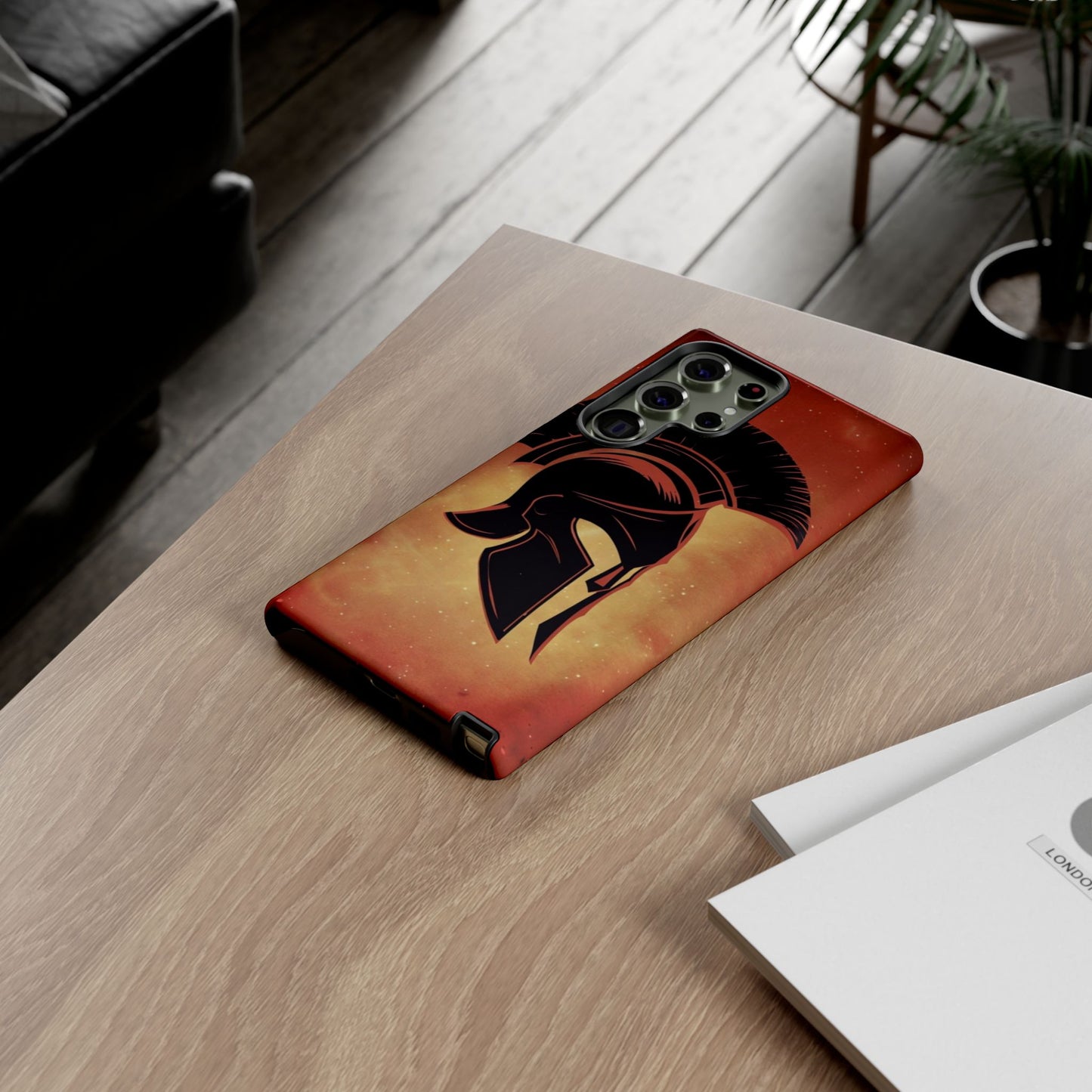 Spartan Warrior Phone Case – Durable Protective Cover with Ancient Helmet Design