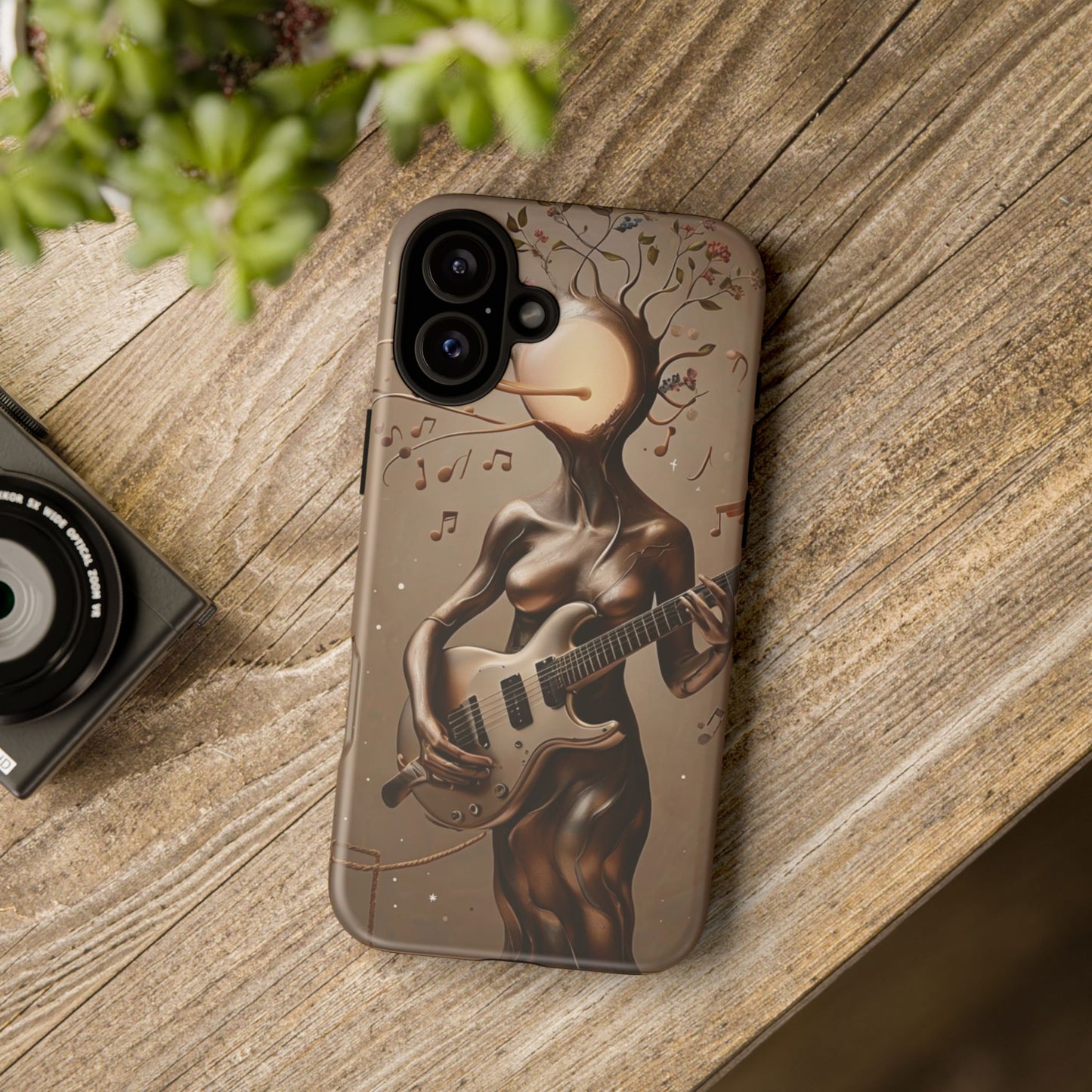 Phone Case Psychedelic Guitar Girl - Surreal Aesthetic Gift for Music Lovers & Art Fans