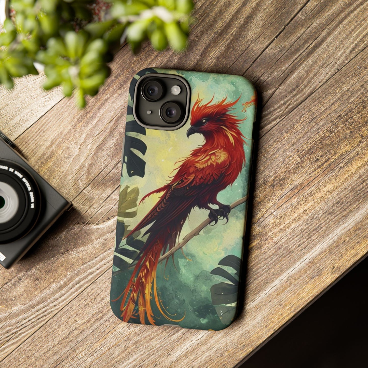 Phone Case Red Phoenix – Mythical Bird Design Symbolizing Rebirth and Strength