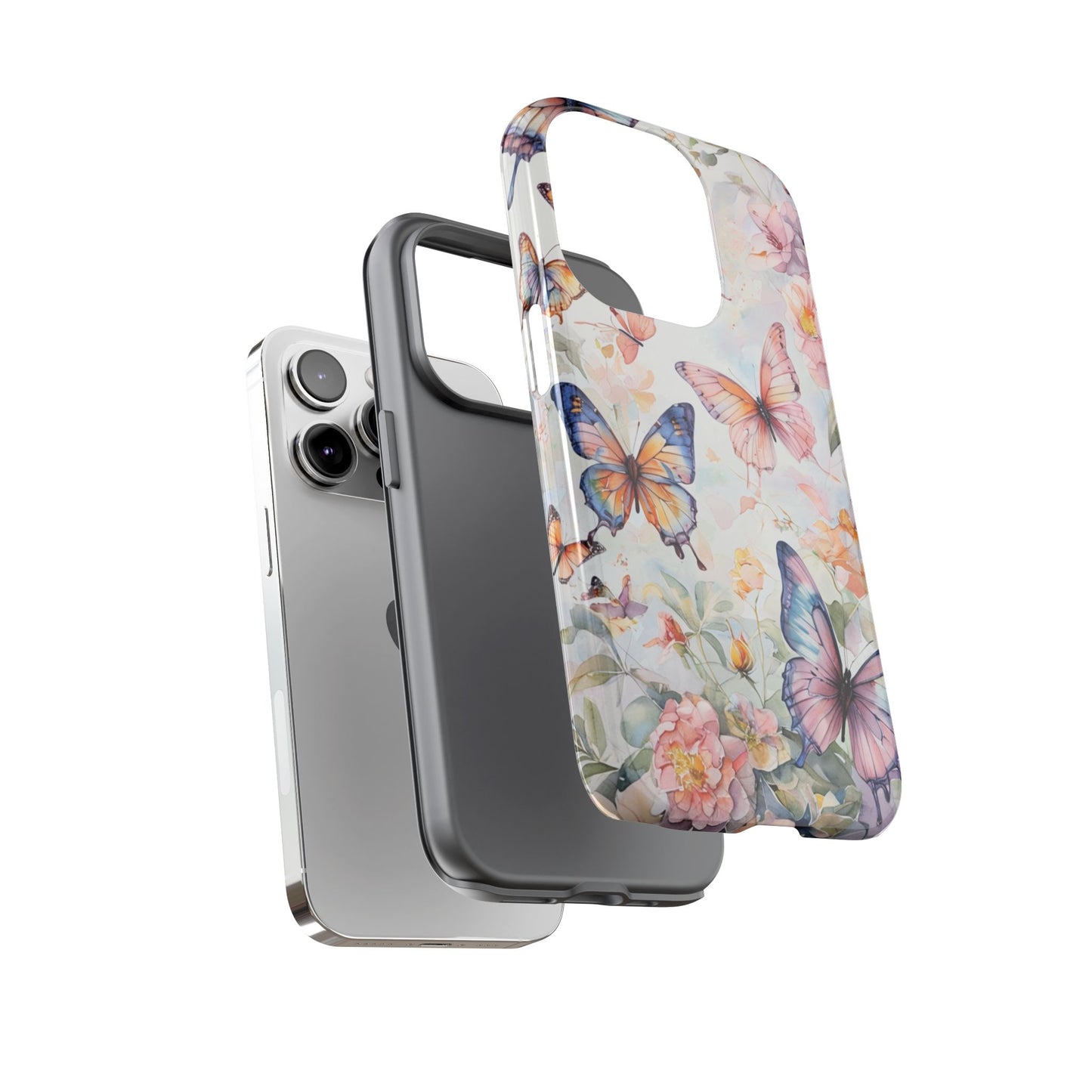 Phone Case Butterfly – Aesthetic Cute Floral Cover - Soft Pastel Butterfly Case