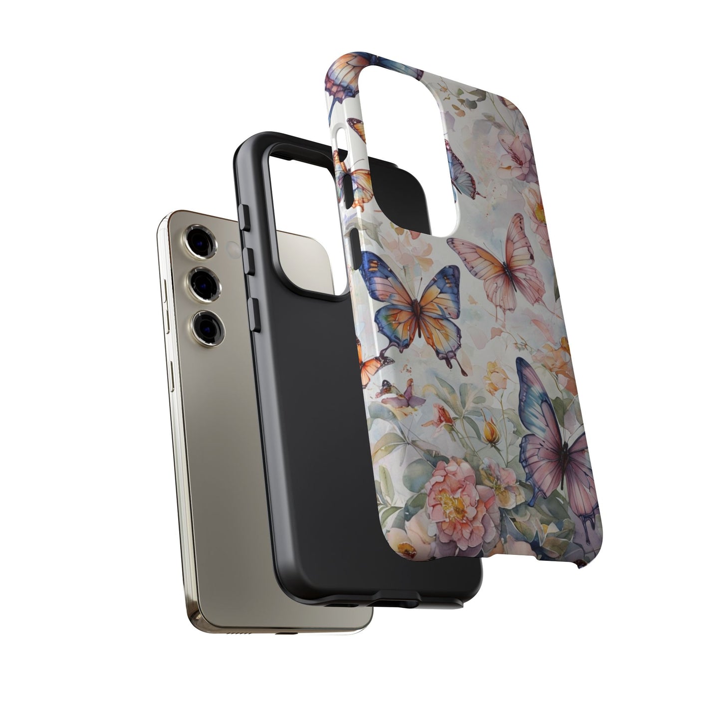 Phone Case Butterfly – Aesthetic Cute Floral Cover - Soft Pastel Butterfly Case