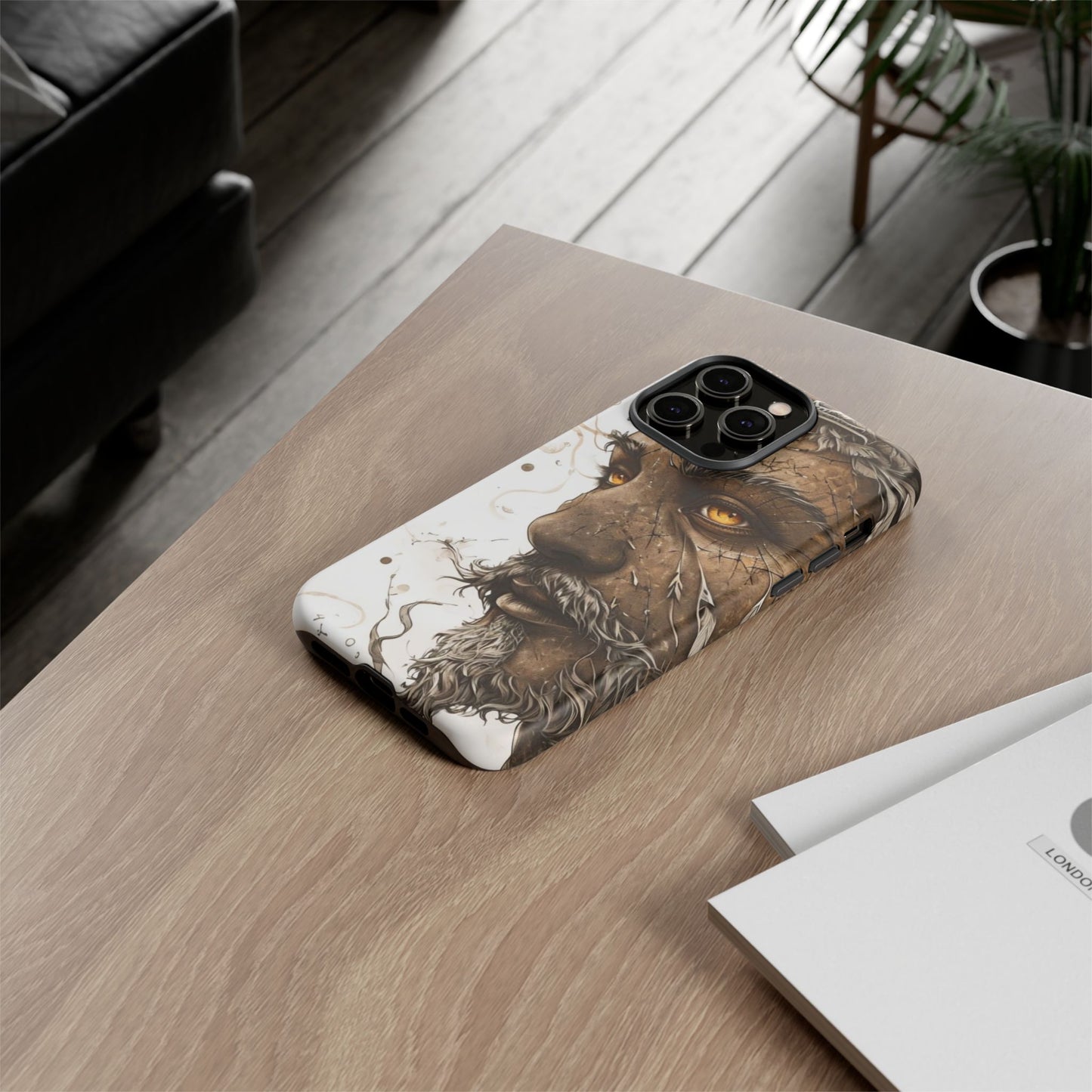 Phone Case Mystical Deity Portrait with Powerful Serene Expression and Ethereal Hues