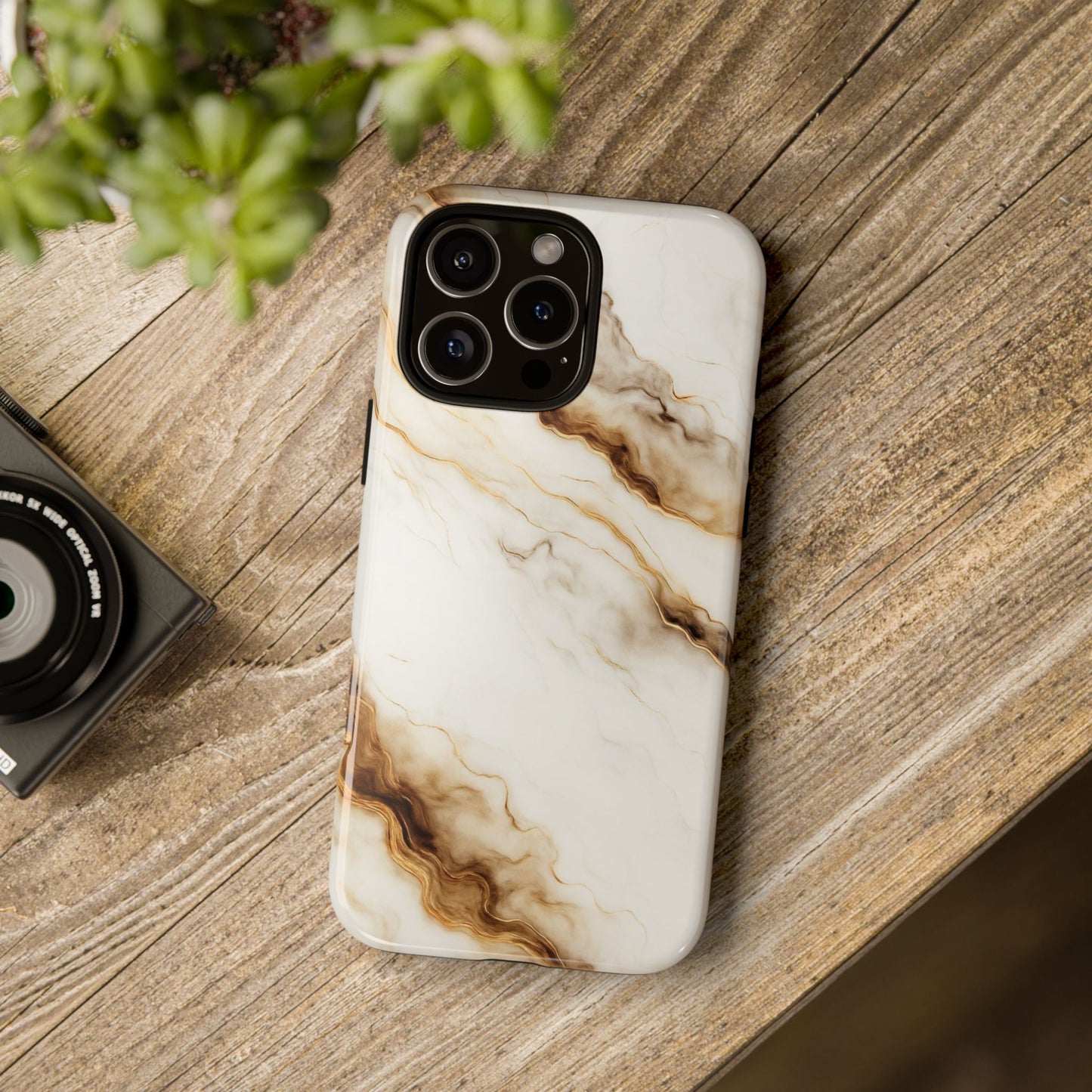 Phone Case Marble – Elegant Luxury Phone Cover, Sleek Design, Brown Beige Marble Pattern