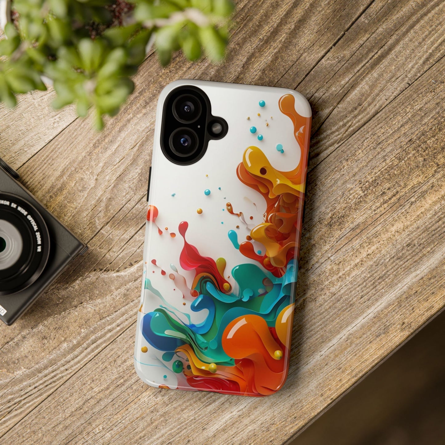 Vibrant Abstract Splash Phone Case – Colorful Artistic Design, Shockproof & Scratch-Resistant