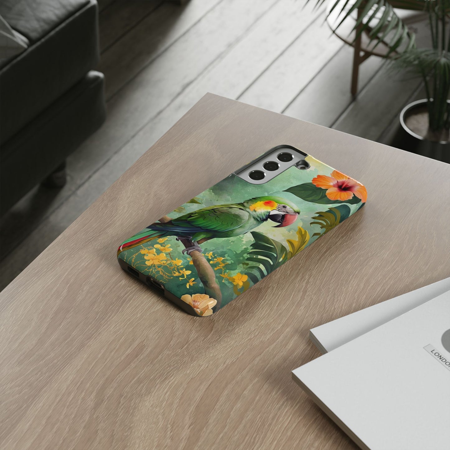 Phone Case Parrot – Vibrant Tropical Bird Art - Dual-Layer Shockproof Protection