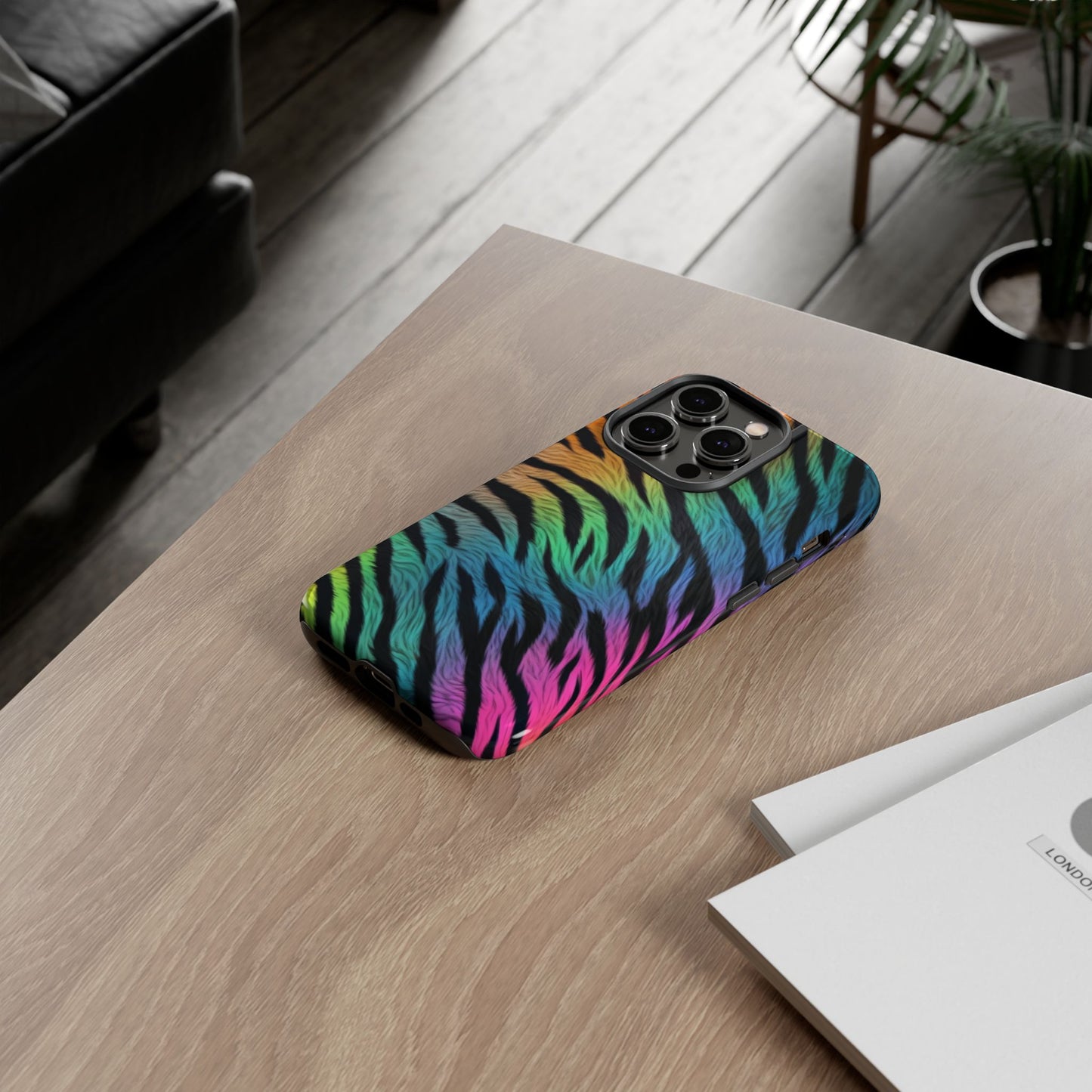 Rainbow Zebra iPhone Case – Colorful Animal Pattern Protective Cover