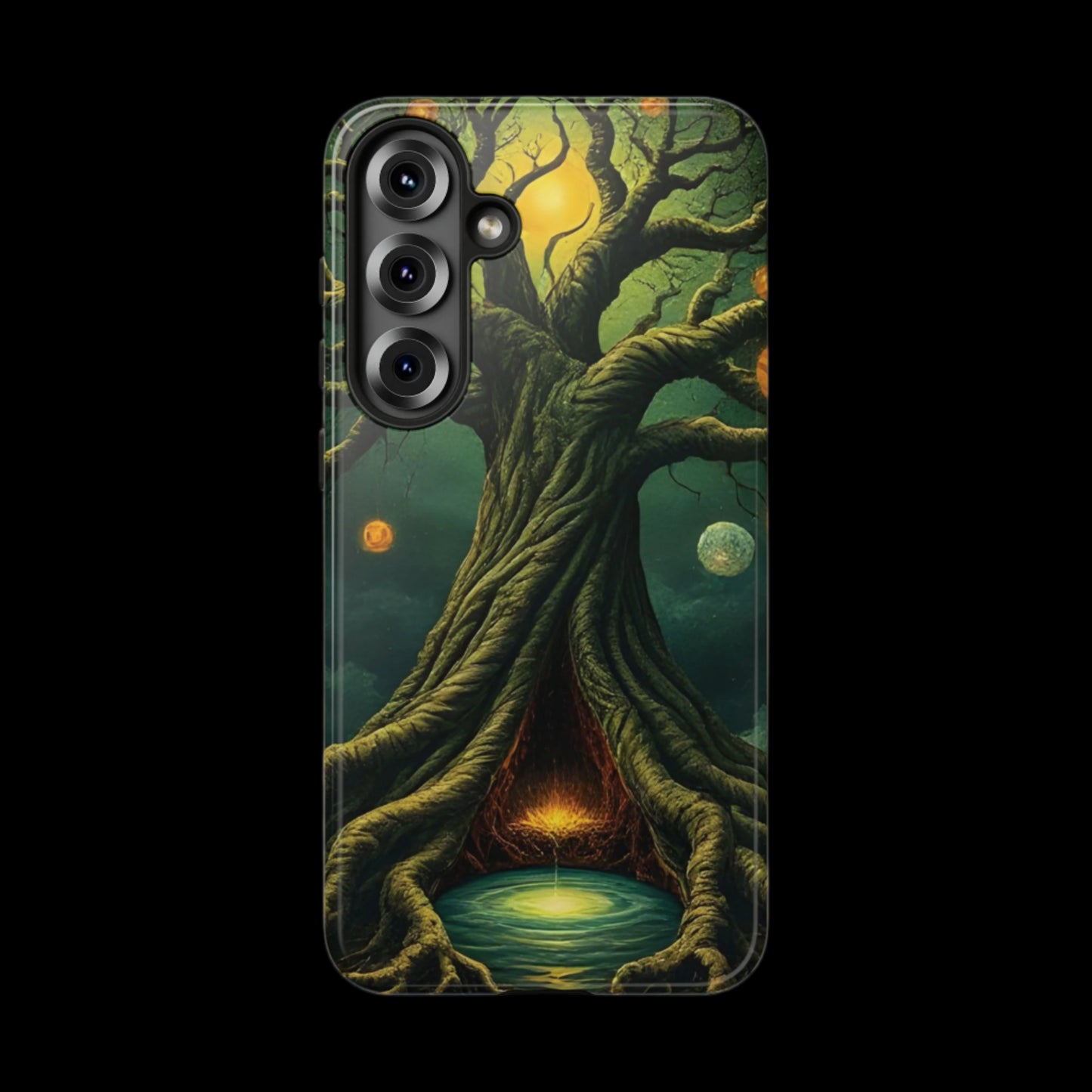 Phone Case Fantasy Tree Universe – Artistic iPhone Cover with Cosmic Design