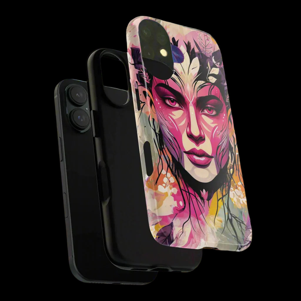 Phone Case Mystic Nature Goddess – Abstract Floral Art for iPhone