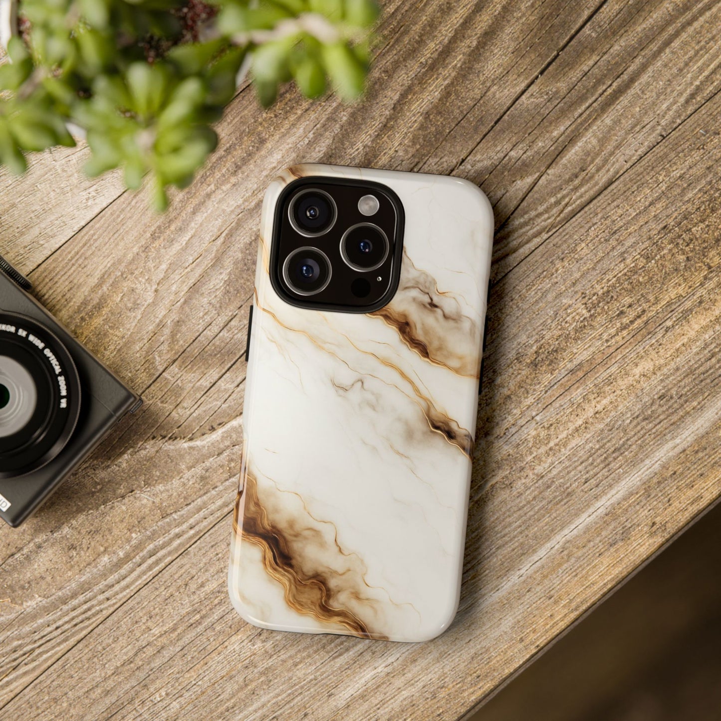 Phone Case Marble – Elegant Luxury Phone Cover, Sleek Design, Brown Beige Marble Pattern