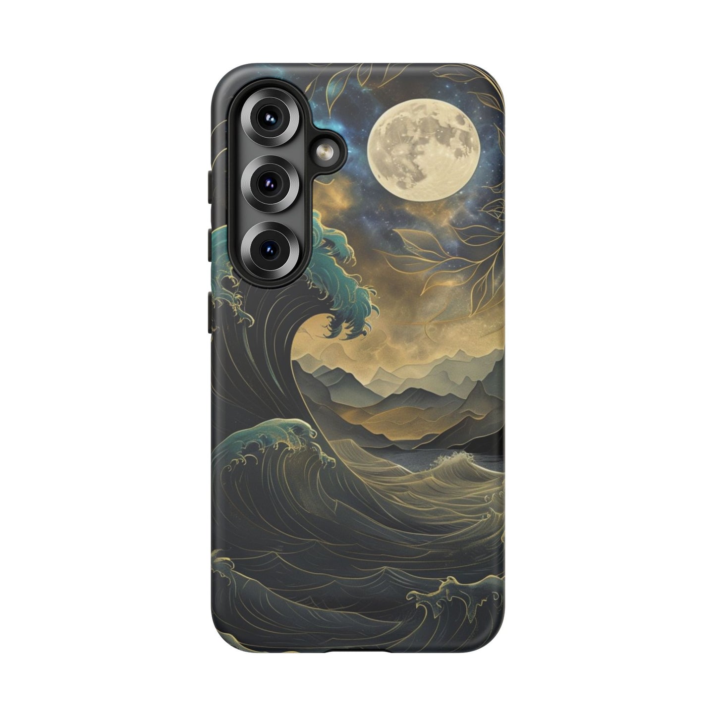 Moon & Ocean Wave iPhone Case – Artistic Japanese Style Phone Cover - Durable & Protective