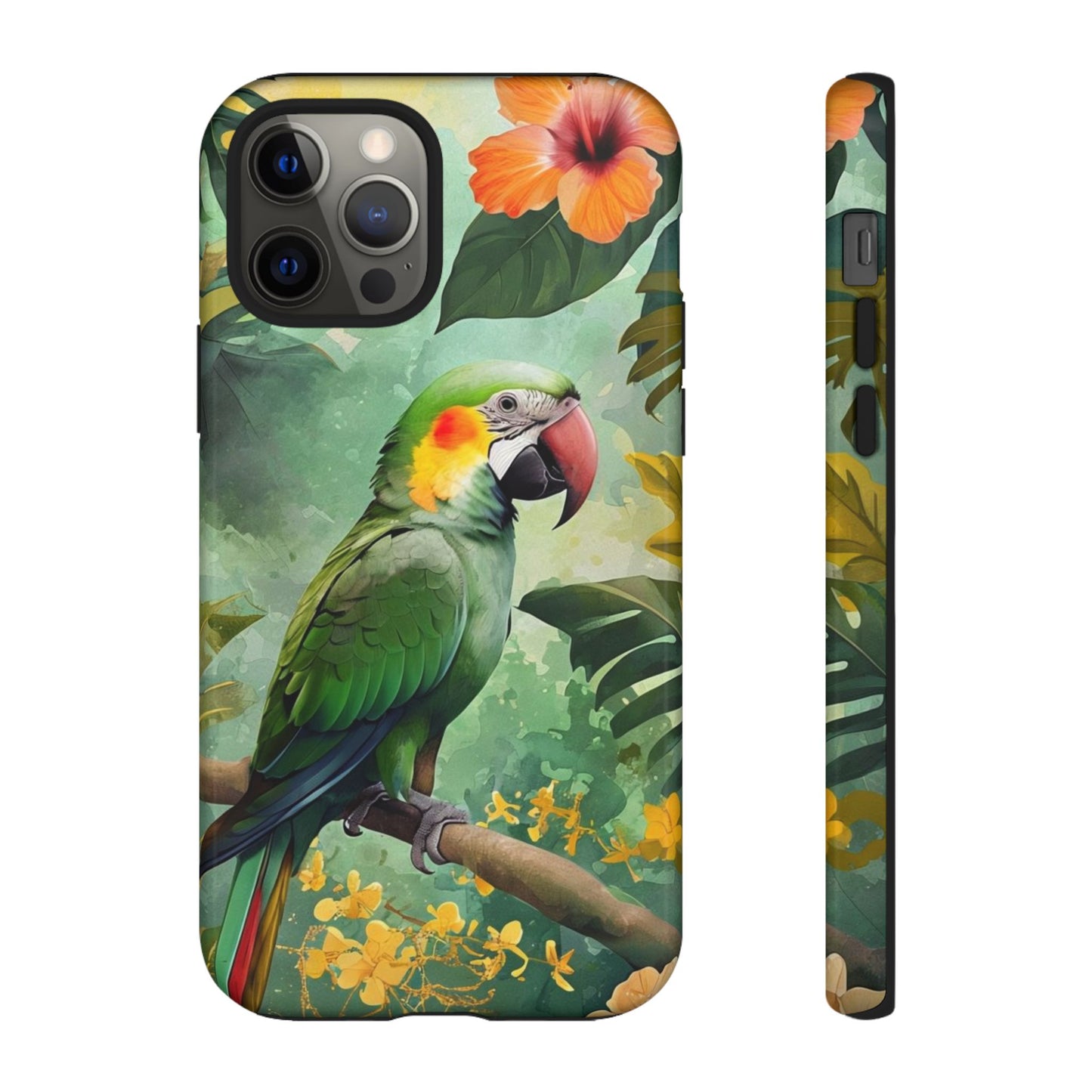 Phone Case Parrot – Vibrant Tropical Bird Art - Dual-Layer Shockproof Protection