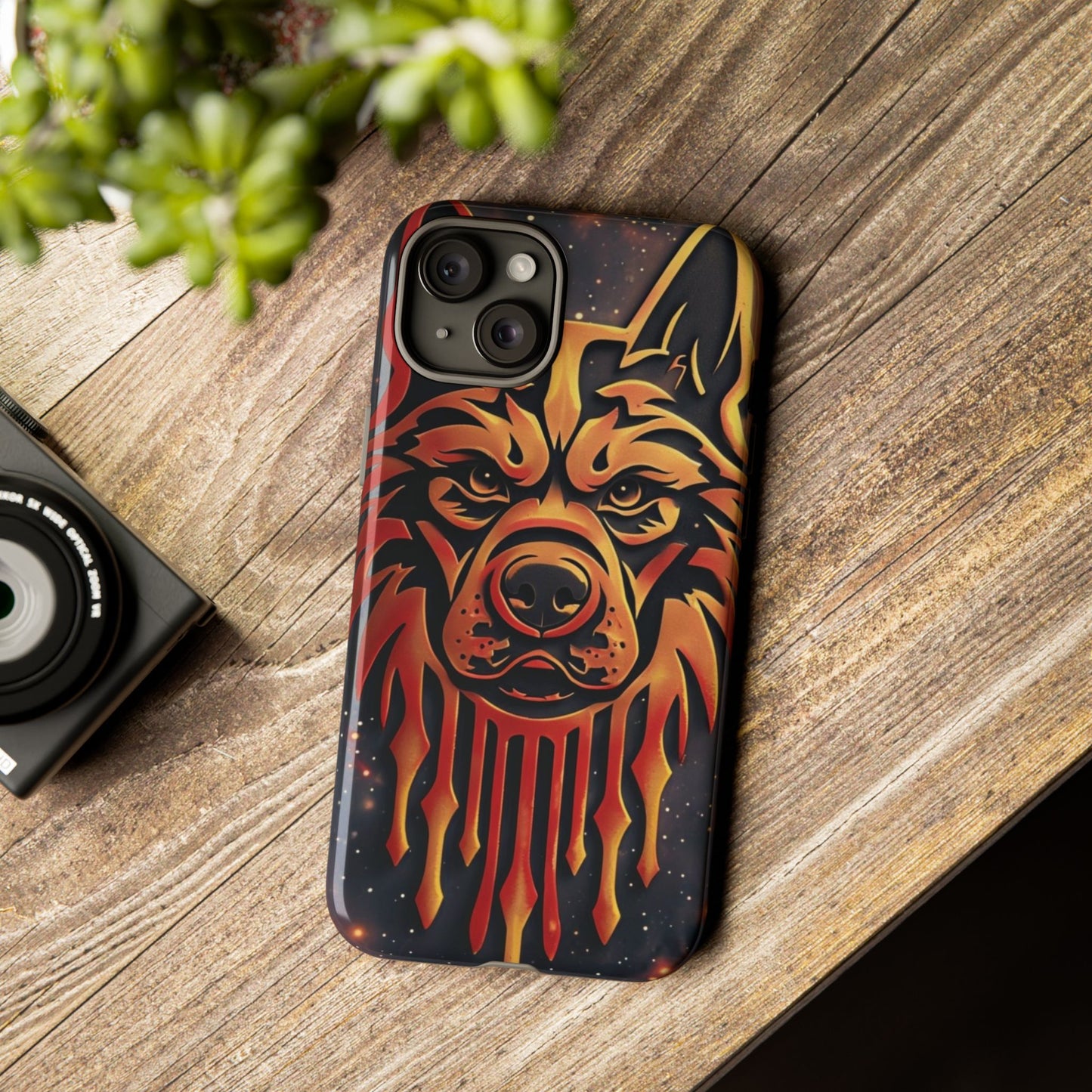 Phone Case Tribal Dog – Fierce Galaxy Design for Dog Lovers