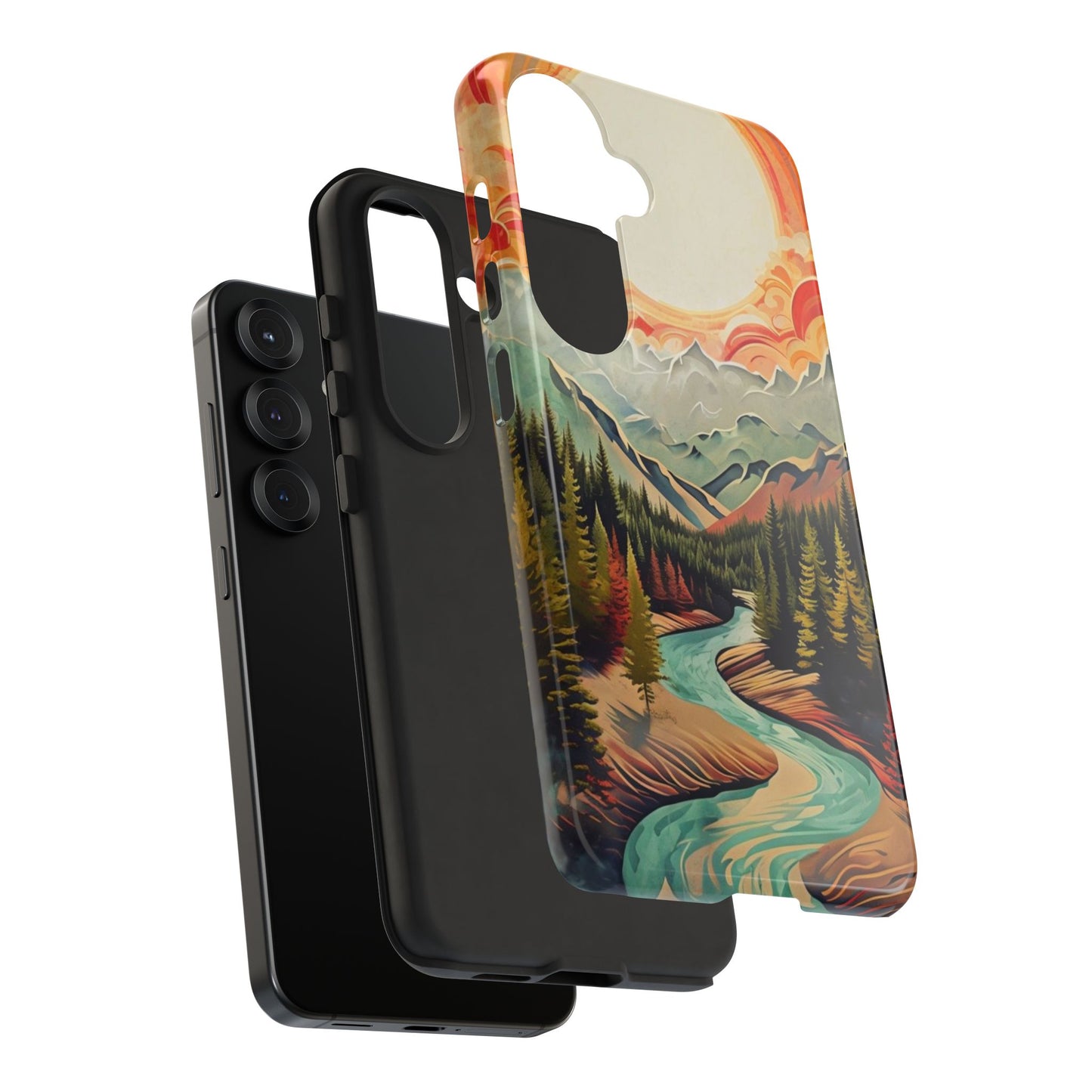 Phone Case Nature – Colorful Mountain Landscape Phone Cover – Artistic Wilderness Design