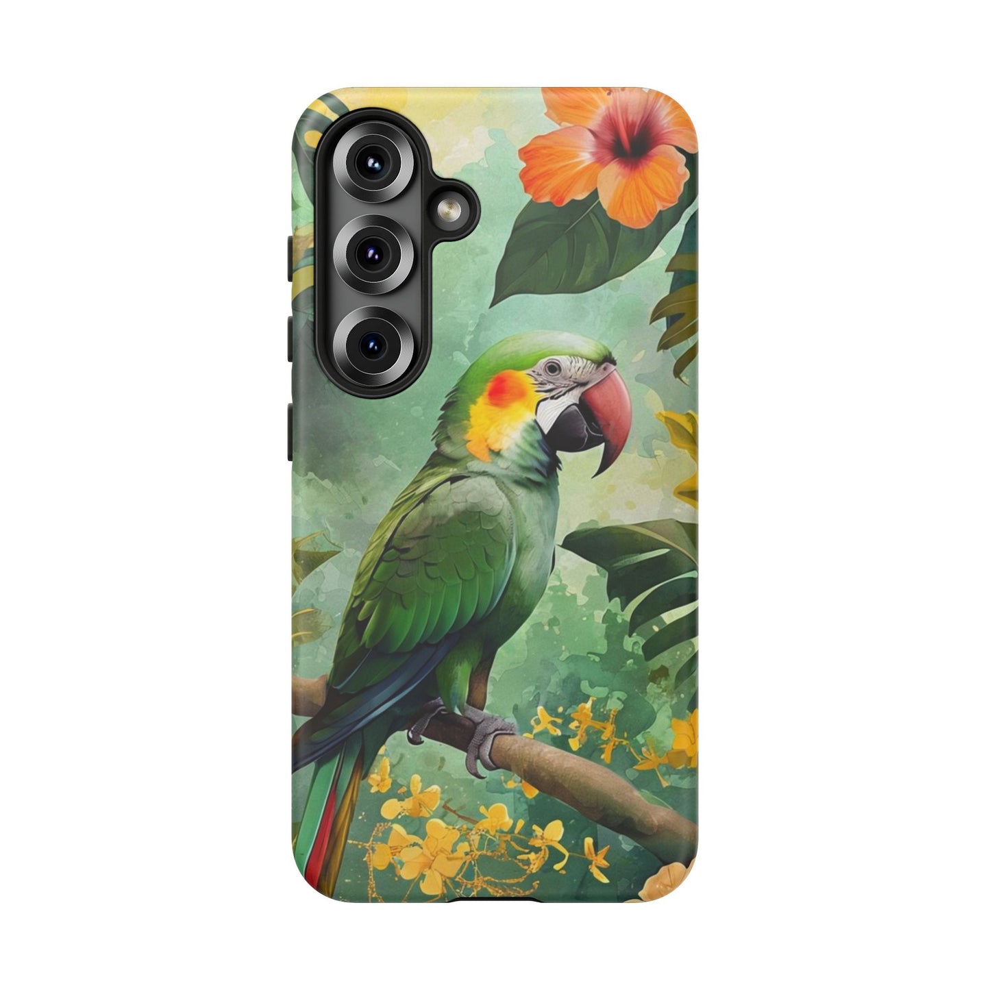 Phone Case Parrot – Vibrant Tropical Bird Art - Dual-Layer Shockproof Protection