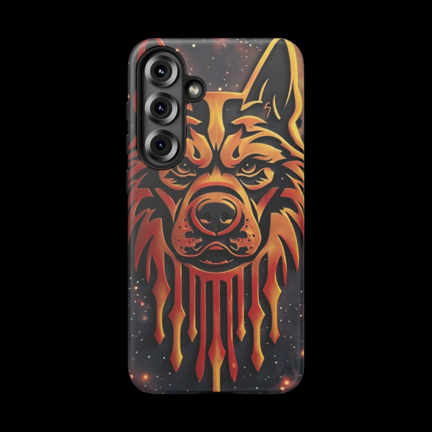 Phone Case Tribal Dog – Fierce Galaxy Design for Dog Lovers