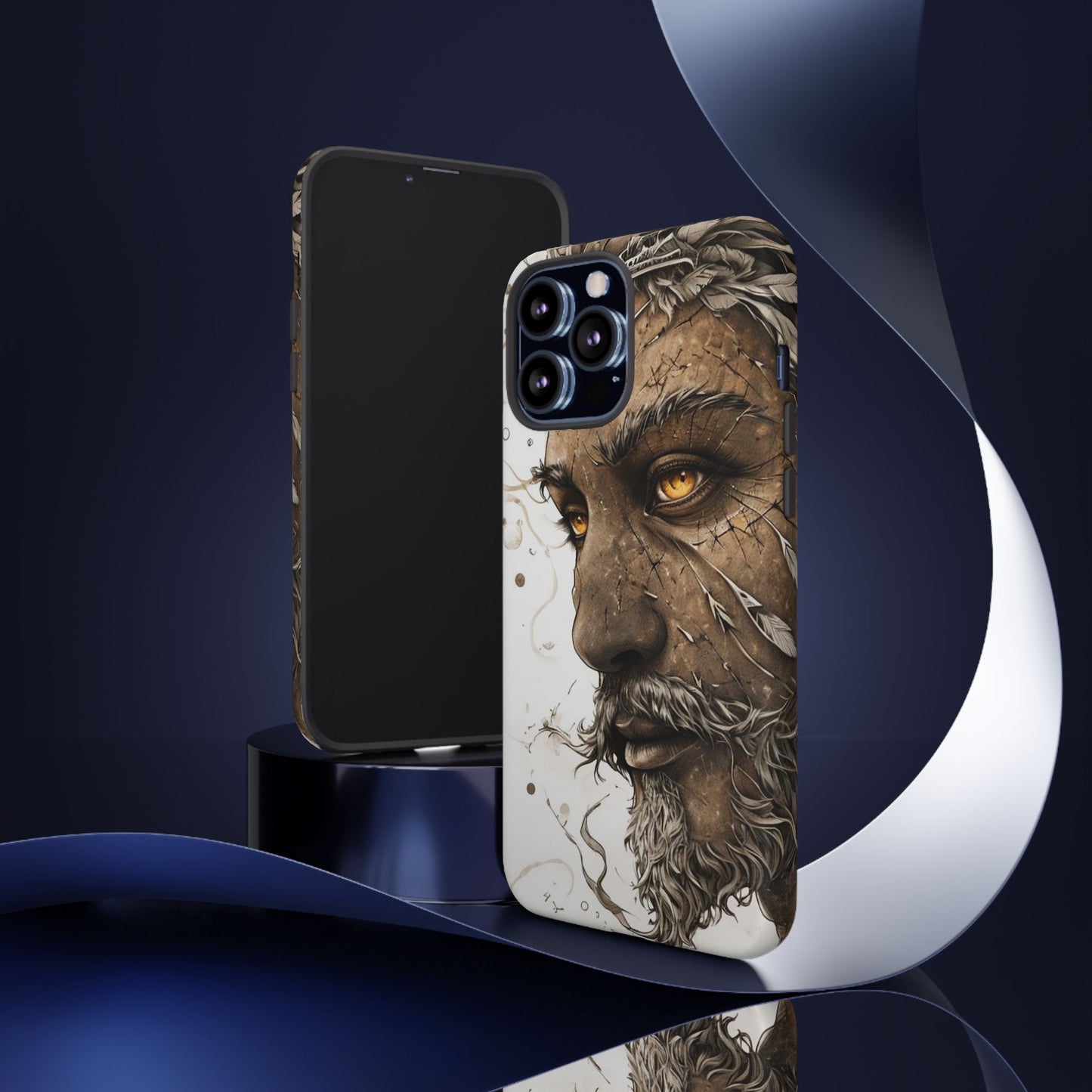 Phone Case Mystical Deity Portrait with Powerful Serene Expression and Ethereal Hues