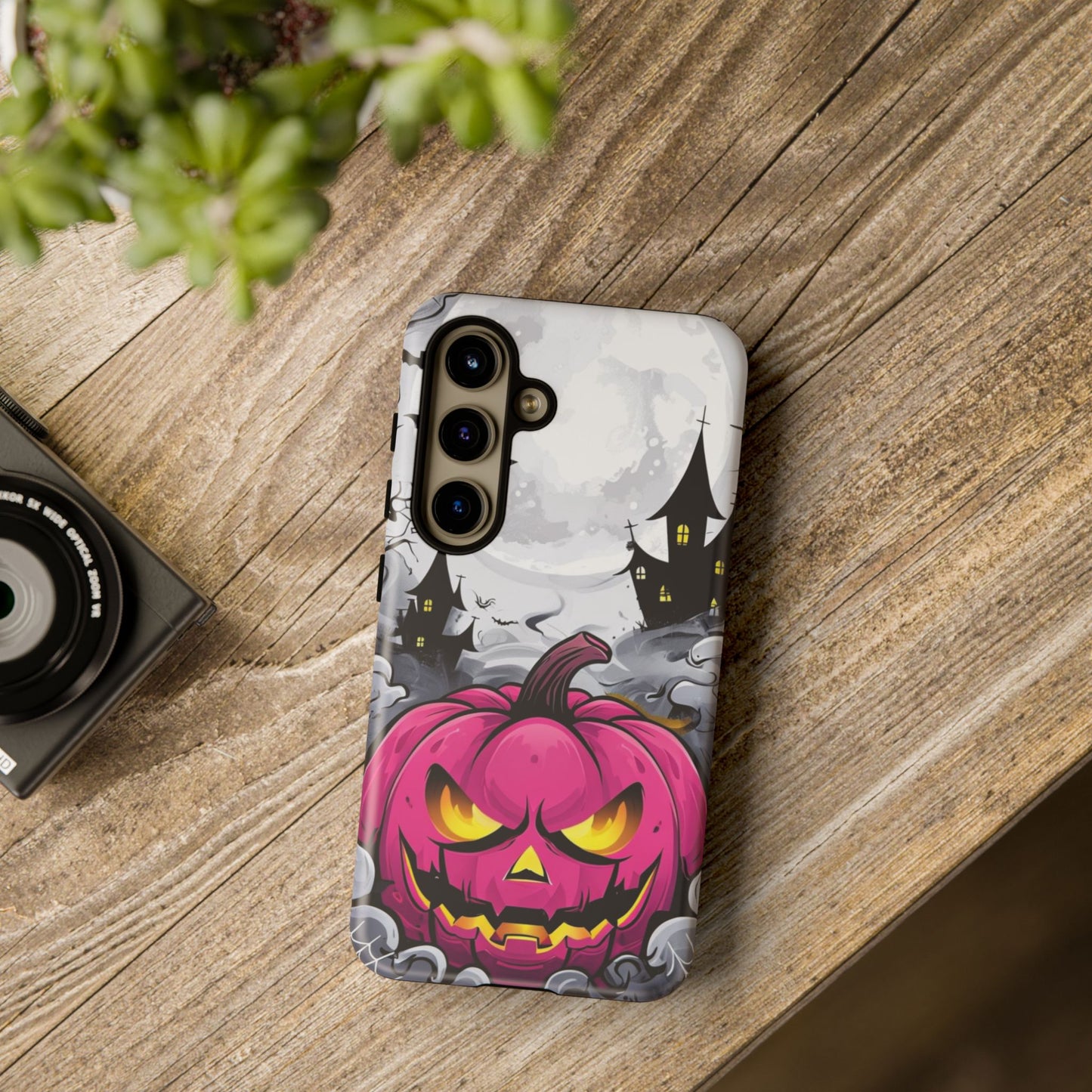 Spooky Halloween Pumpkin Phone Case with Haunted Night Scene – Perfect for Fall & Trick-or-Treating