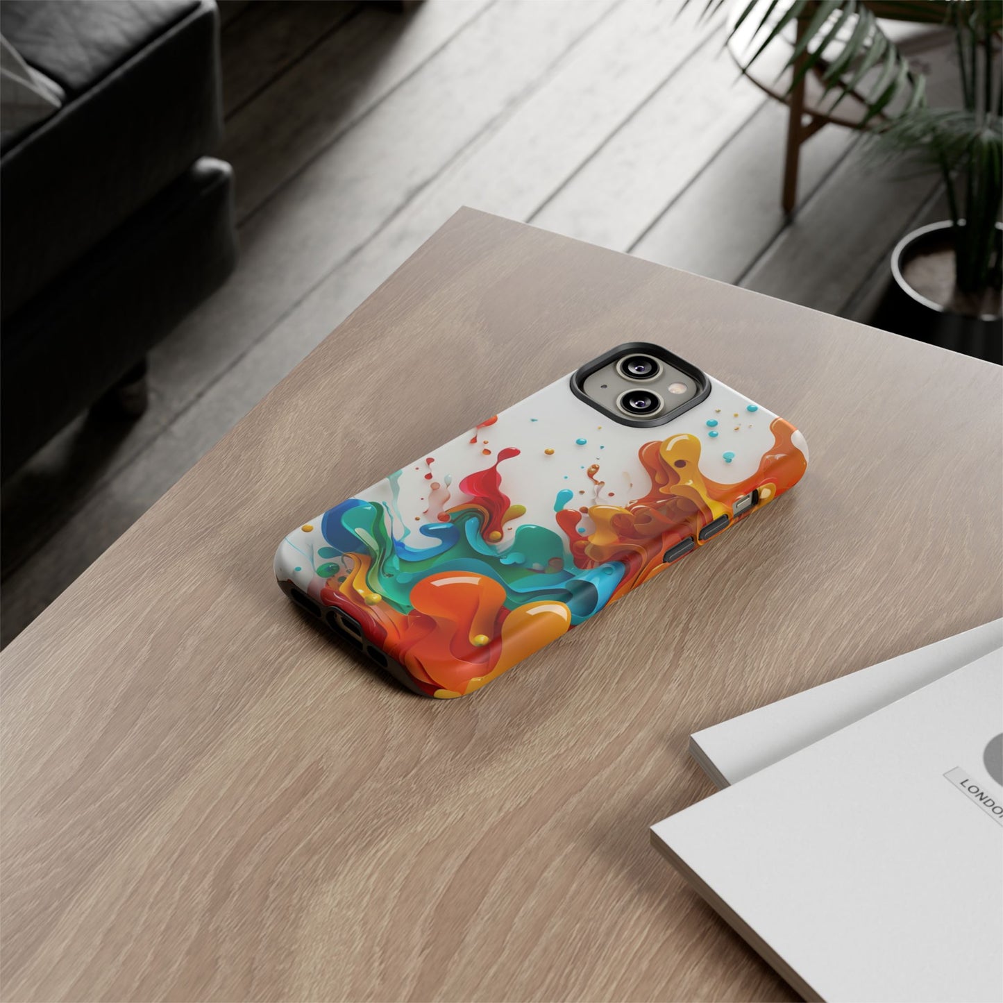 Vibrant Abstract Splash Phone Case – Colorful Artistic Design, Shockproof & Scratch-Resistant