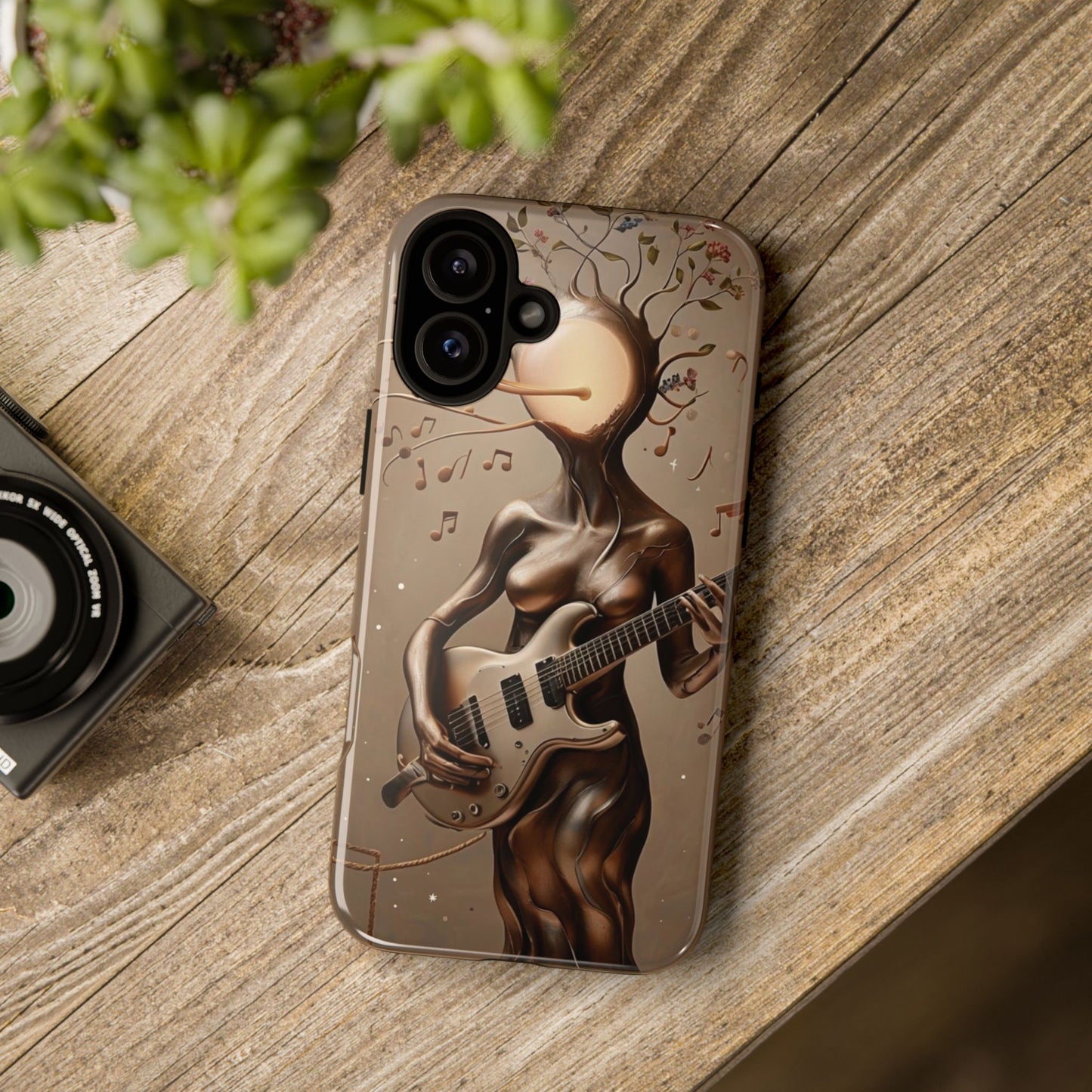 Phone Case Psychedelic Guitar Girl - Surreal Aesthetic Gift for Music Lovers & Art Fans