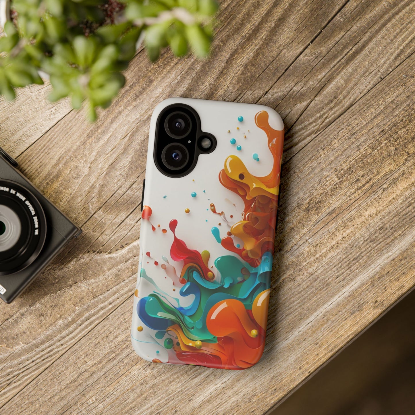 Vibrant Abstract Splash Phone Case – Colorful Artistic Design, Shockproof & Scratch-Resistant
