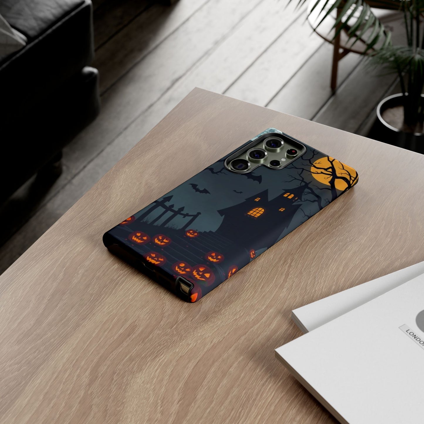 Halloween Haunted House & Jack-o'-Lantern Phone Case – Spooky Fall Phone Accessory