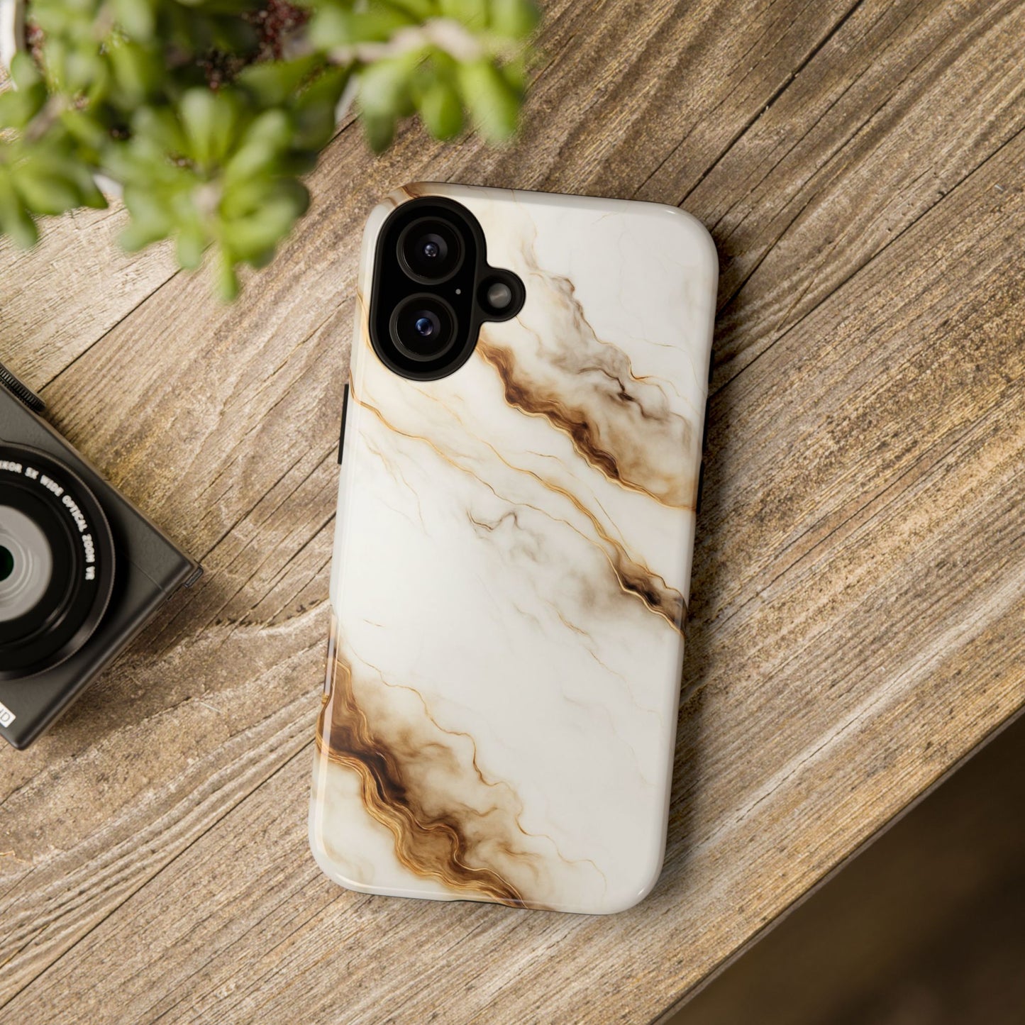 Phone Case Marble – Elegant Luxury Phone Cover, Sleek Design, Brown Beige Marble Pattern