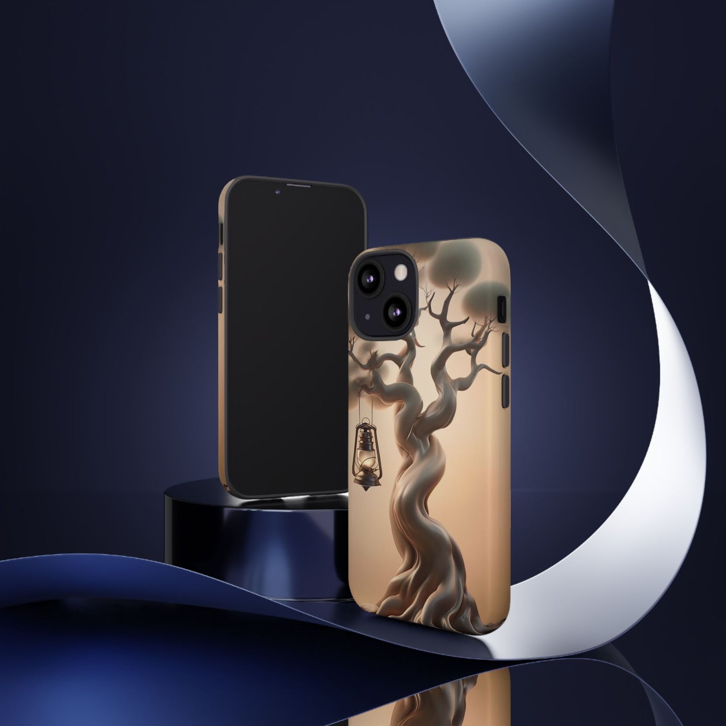 Phone Case Whispers of Hope – Elegant Tree & Lantern - Unique Nature-Inspired Design