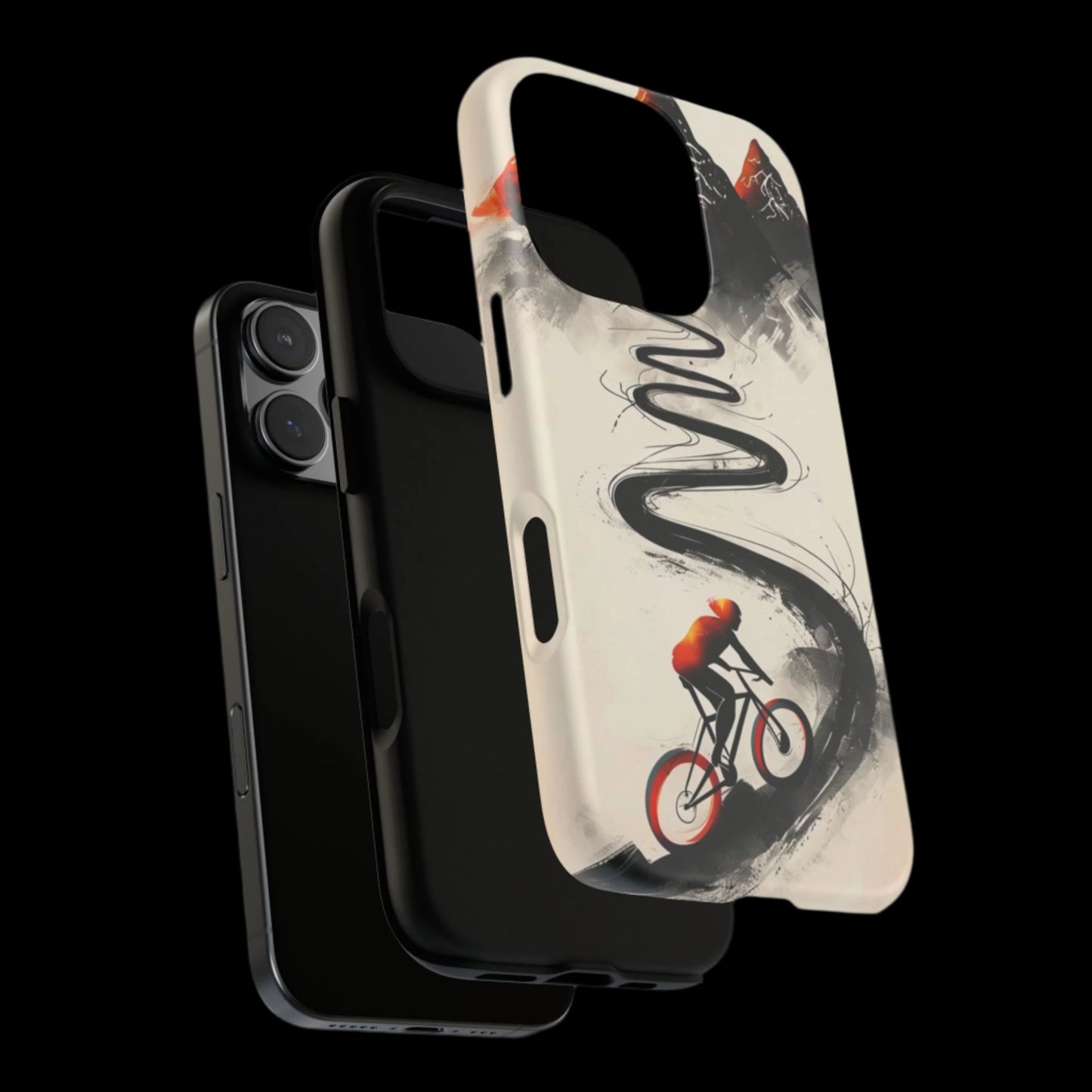 Phone Case Cyclist Climbing Mountain Road – Outdoor Adventure Protective Cover