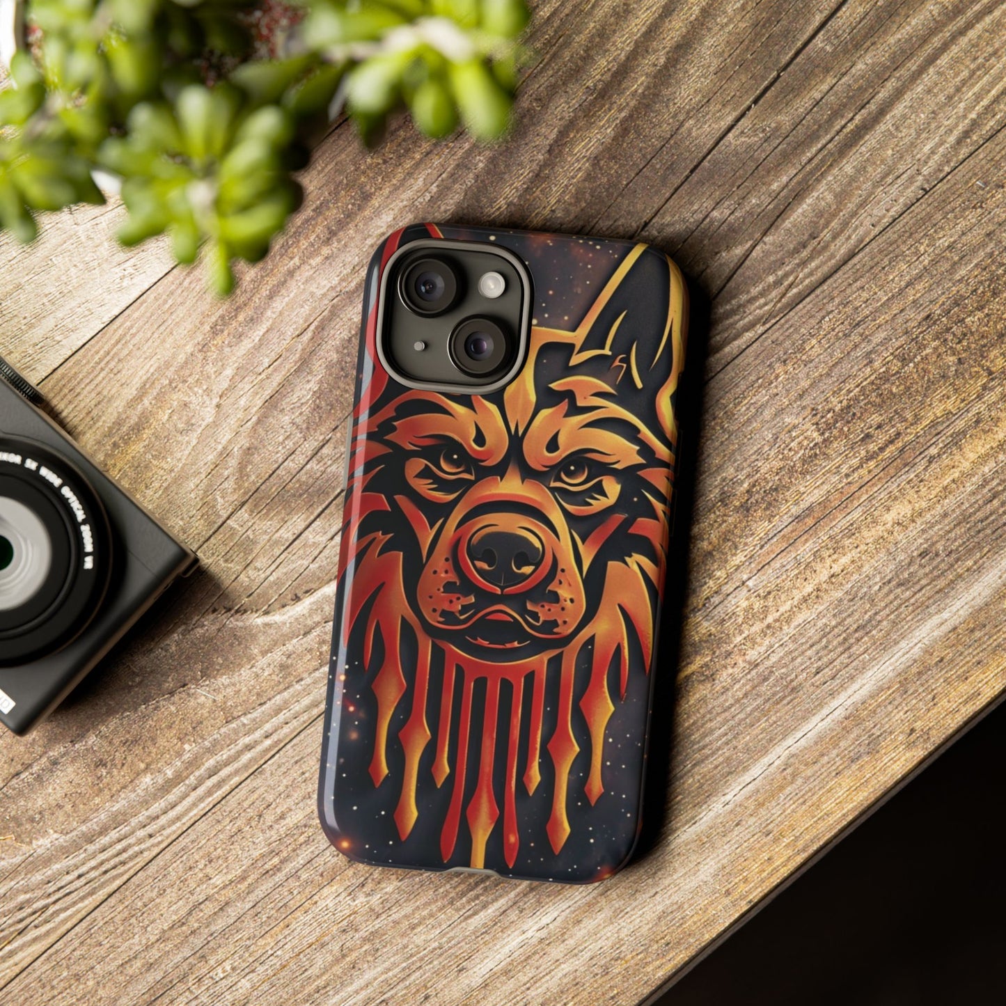 Phone Case Tribal Dog – Fierce Galaxy Design for Dog Lovers