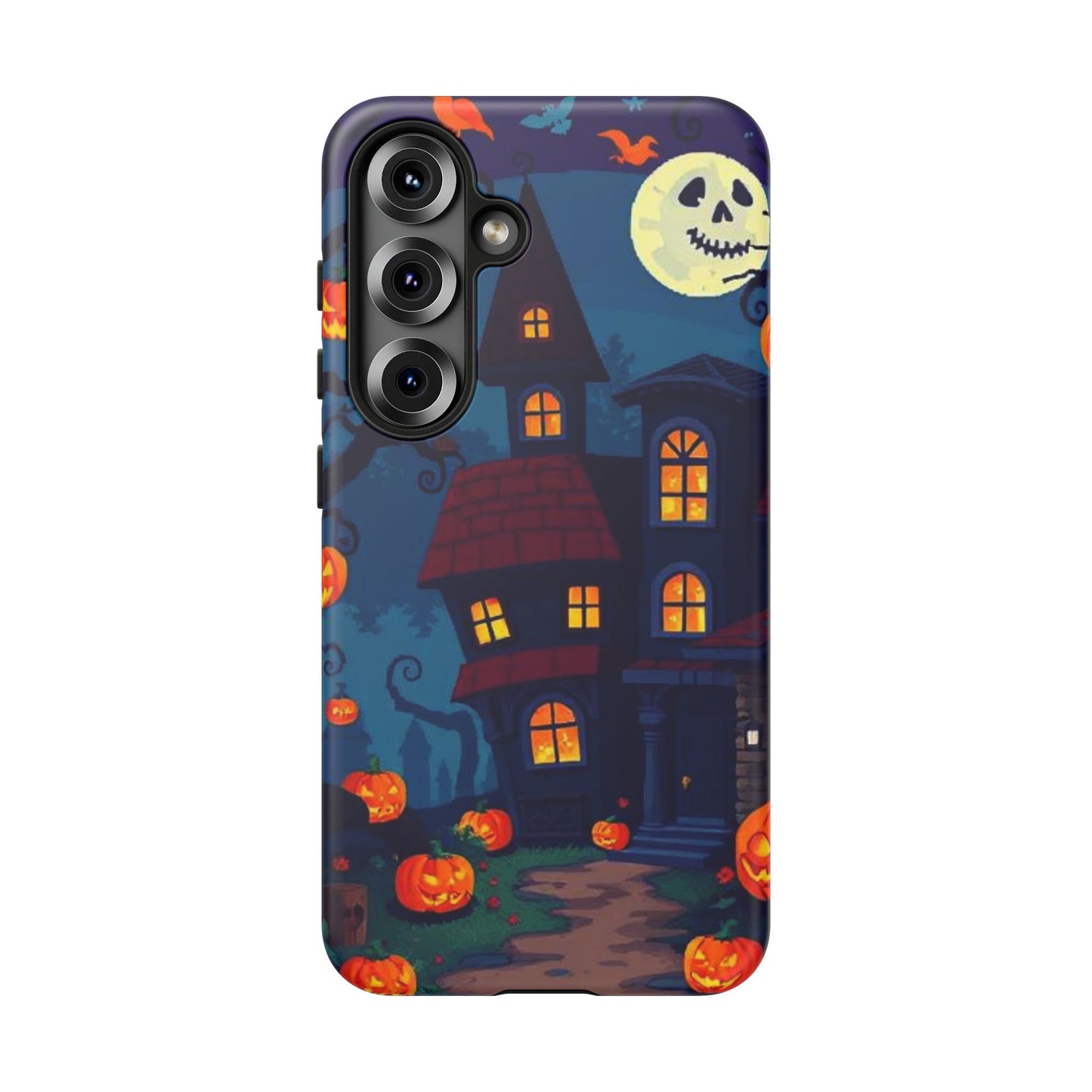 Haunted House Halloween Phone Case – Spooky Jack-o’-Lantern Design