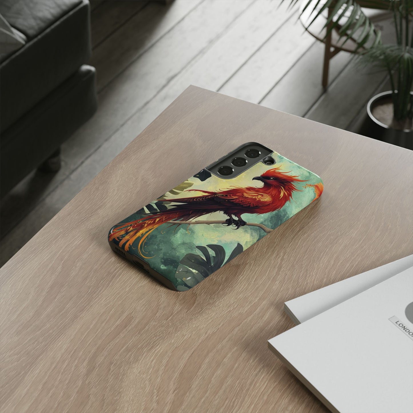 Phone Case Red Phoenix – Mythical Bird Design Symbolizing Rebirth and Strength