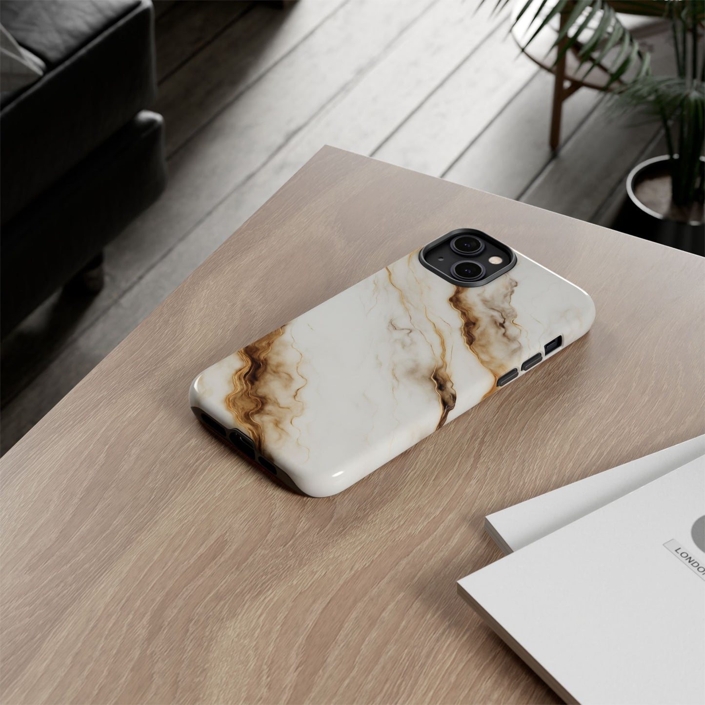 Phone Case Marble – Elegant Luxury Phone Cover, Sleek Design, Brown Beige Marble Pattern