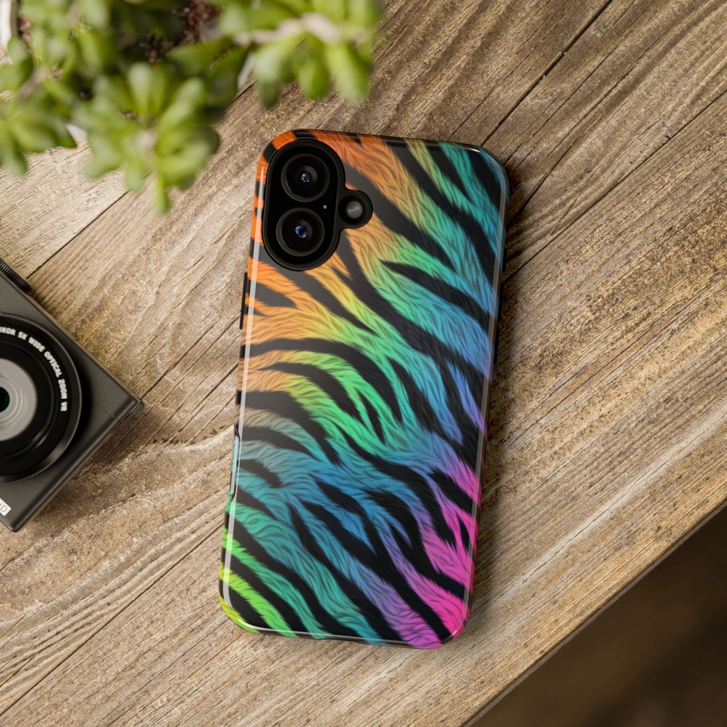 Rainbow Zebra iPhone Case – Colorful Animal Pattern Protective Cover