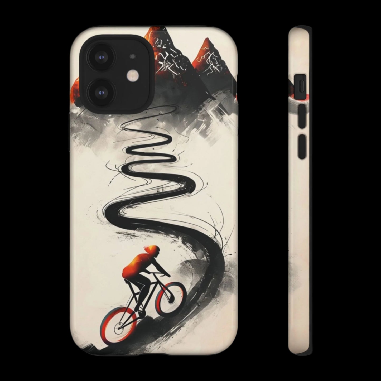 Phone Case Cyclist Climbing Mountain Road – Outdoor Adventure Protective Cover
