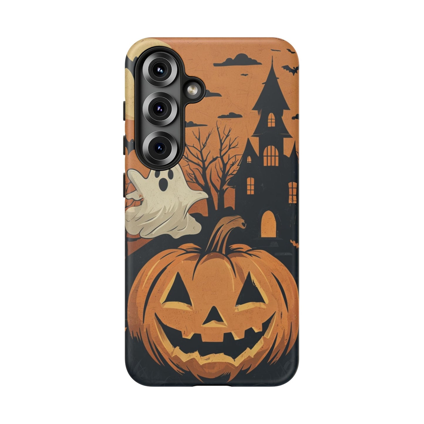 Halloween Ghost and Jack-O'-Lantern Phone Case – Spooky Season Protective Cover