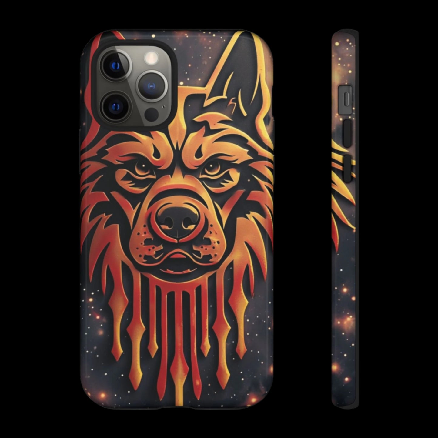 Phone Case Tribal Dog – Fierce Galaxy Design for Dog Lovers