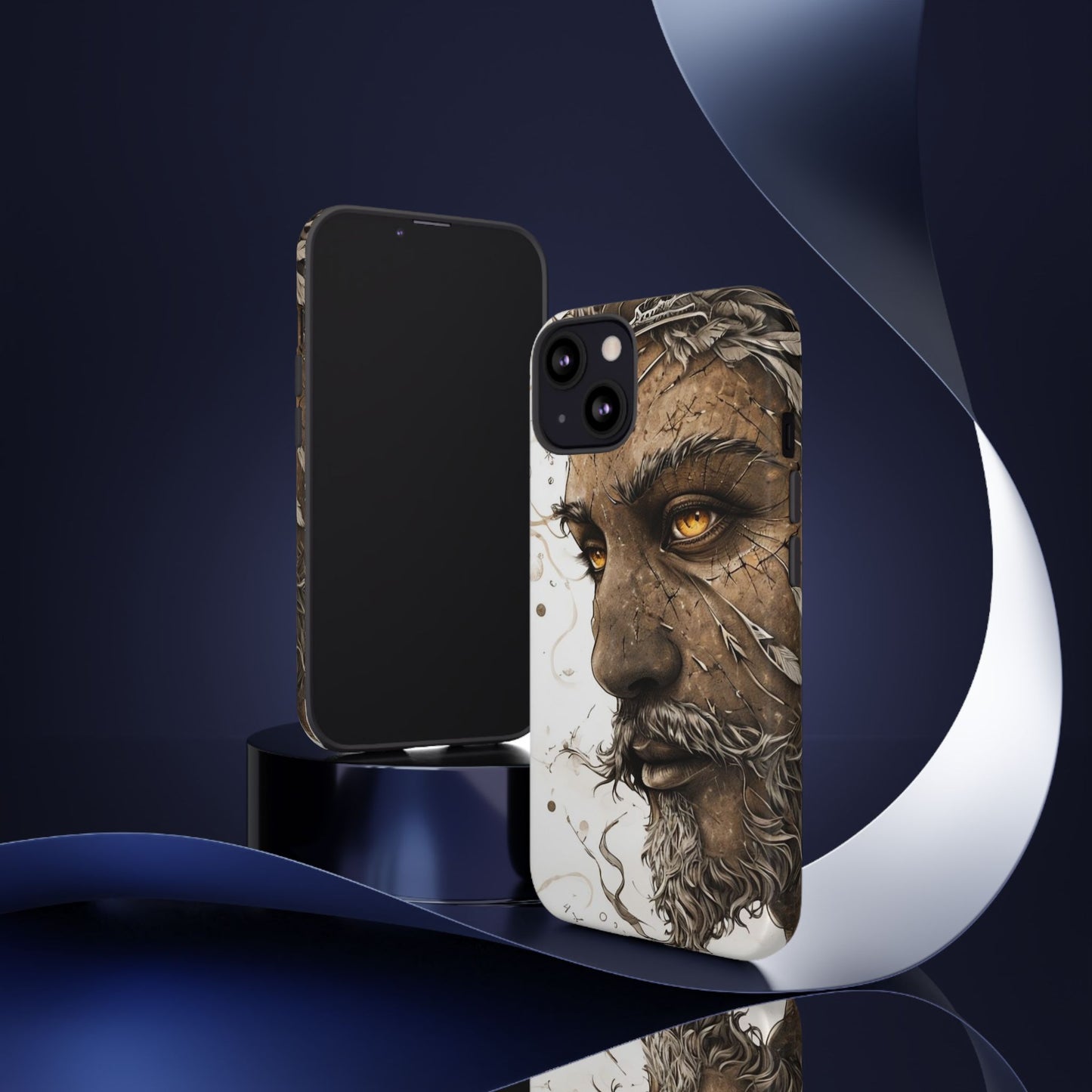 Phone Case Mystical Deity Portrait with Powerful Serene Expression and Ethereal Hues