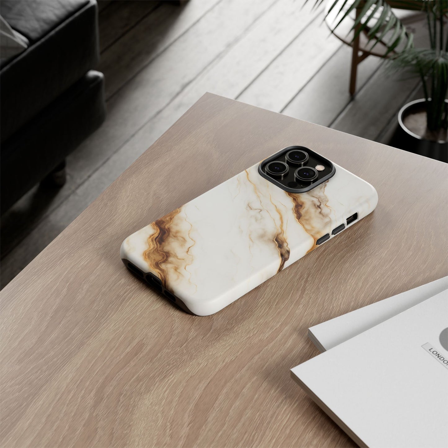 Phone Case Marble – Elegant Luxury Phone Cover, Sleek Design, Brown Beige Marble Pattern